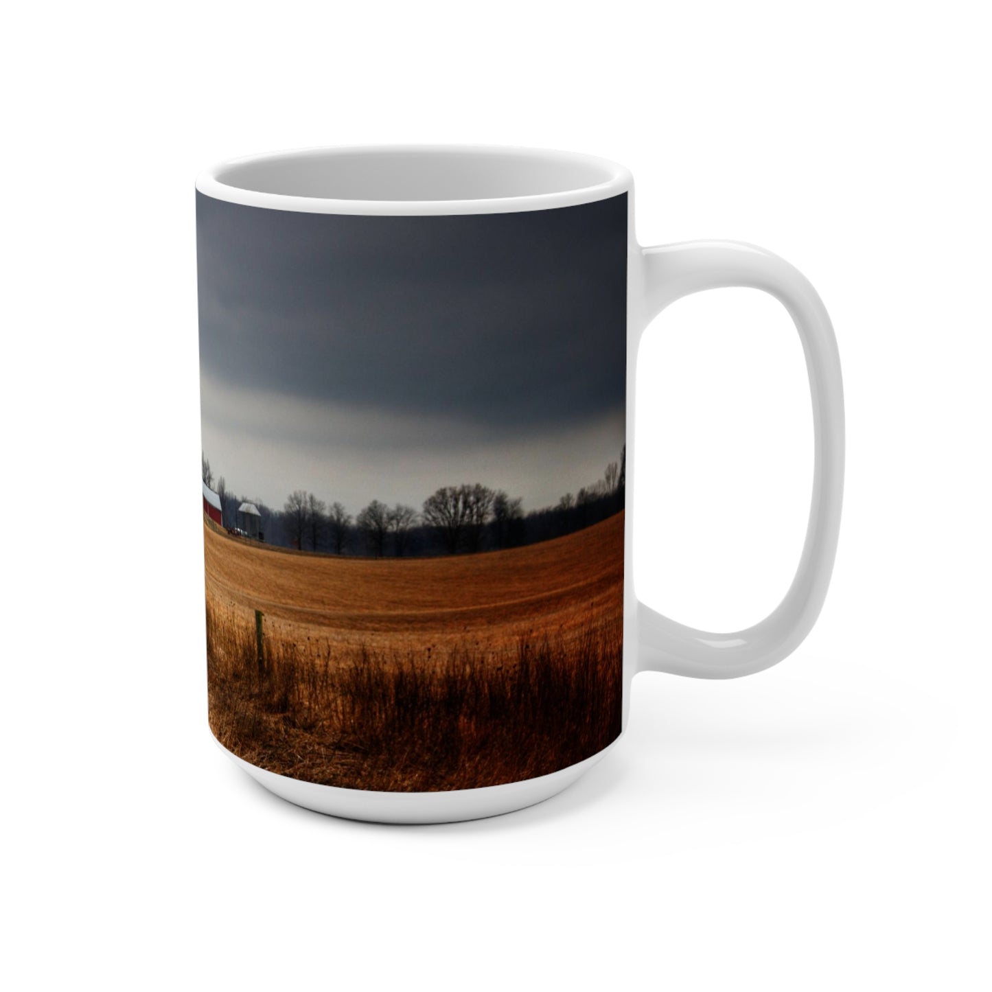 Rustic Farmhouse Coffee Mug Featuring Across the Field on Daley Road
