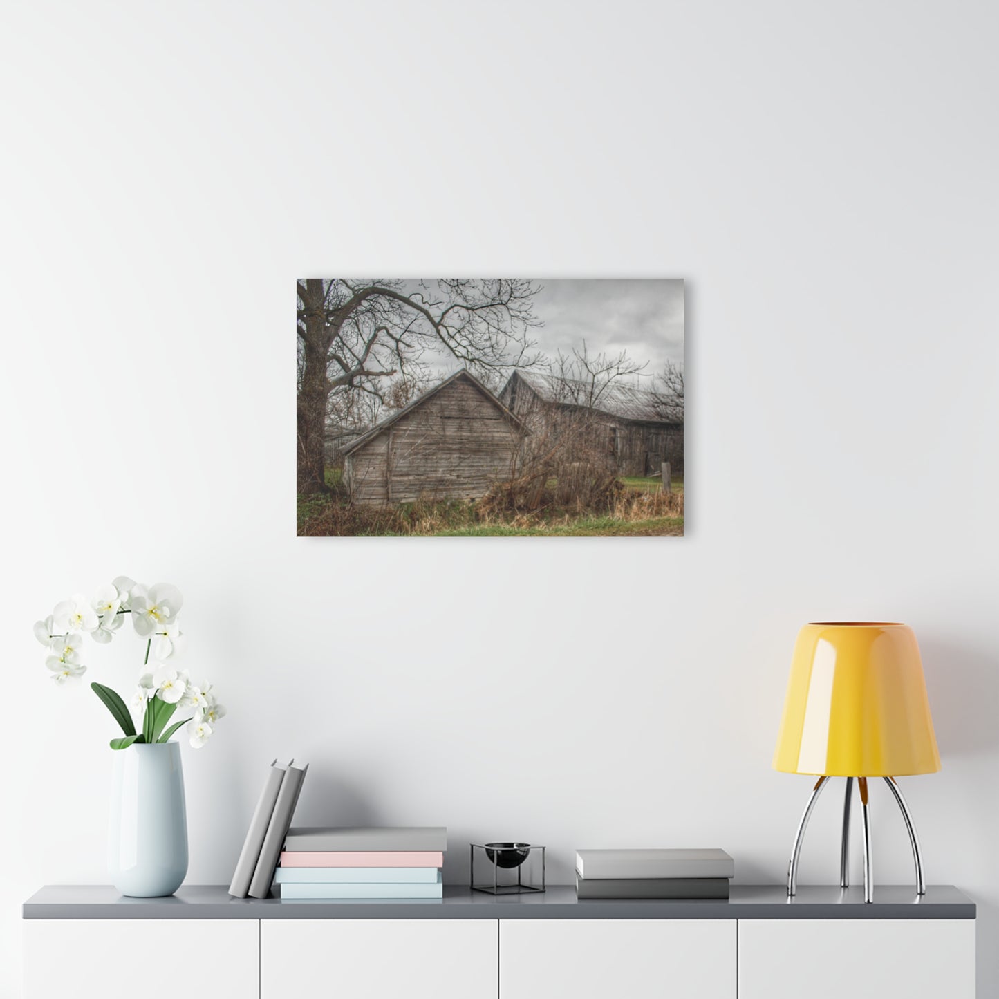 U R There Photography Bowers Road Greys II Rustic Farmhouse Acrylic Wall Print