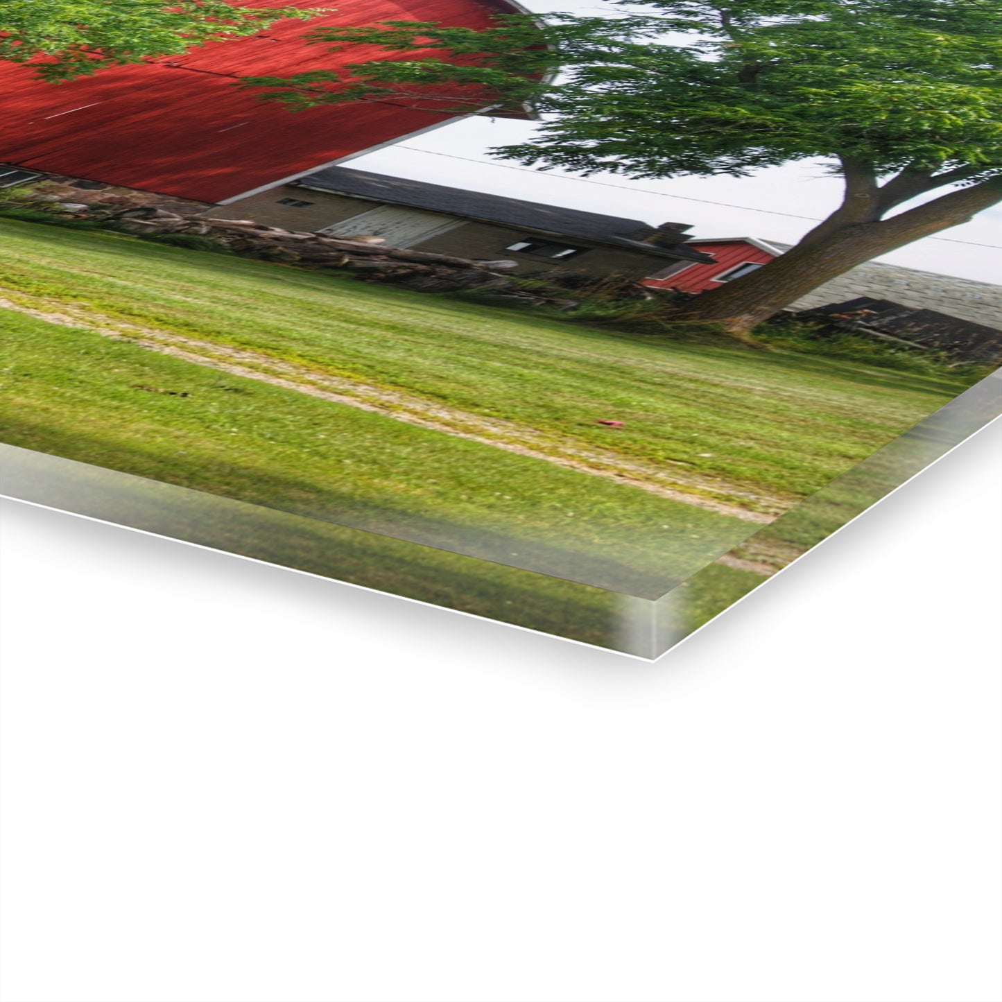 U R There Photography Summer Fieldstone Red Rustic Farmhouse Acrylic Wall Print