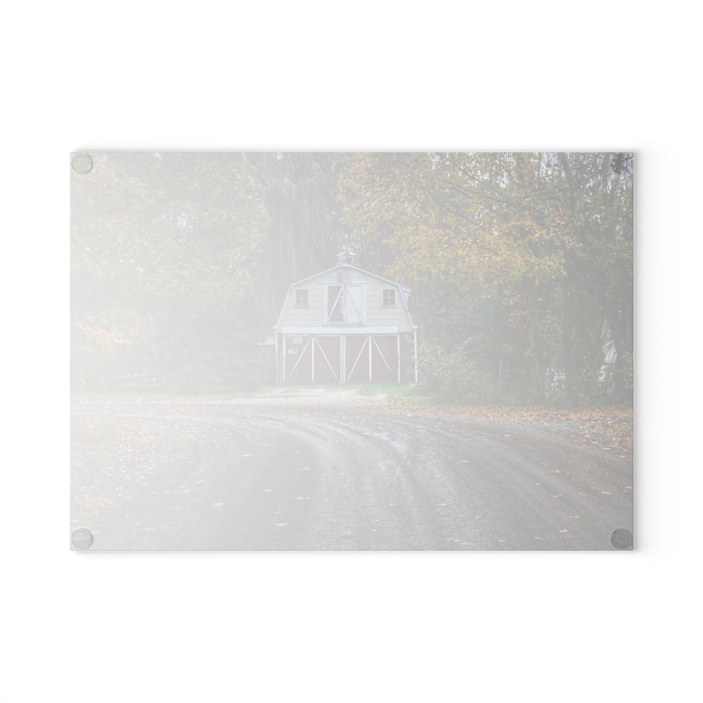 U R There Photography Barn at the Bend Rustic Farmhouse Tempered-Glass Cutting Board