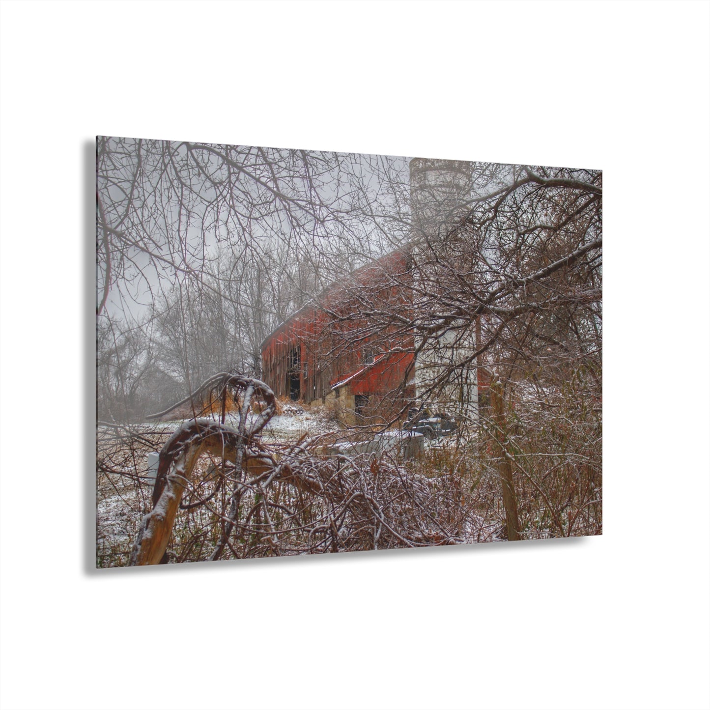U R There Photography Sandhill Road Hidden Red I Rustic Farmhouse Acrylic Wall Print