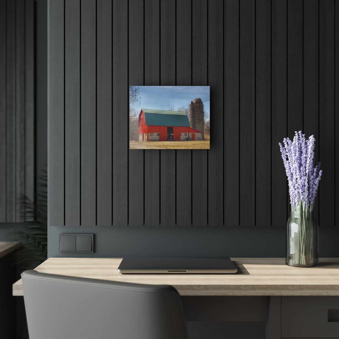 U R There Photography Wilson Road Red and Silo II Rustic Farmhouse Acrylic Wall Print