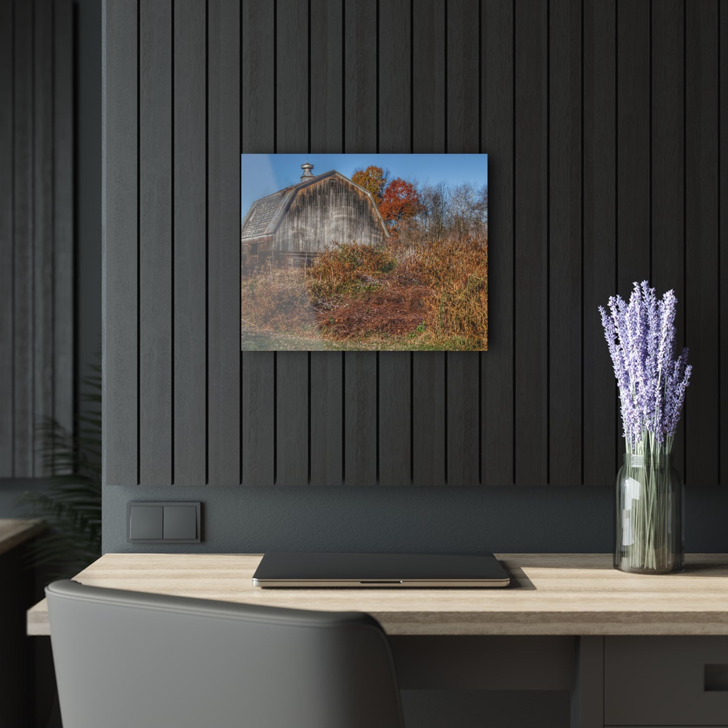 U R There Photography Vassar Road Hidden Grey II Rustic Farmhouse Acrylic Wall Print
