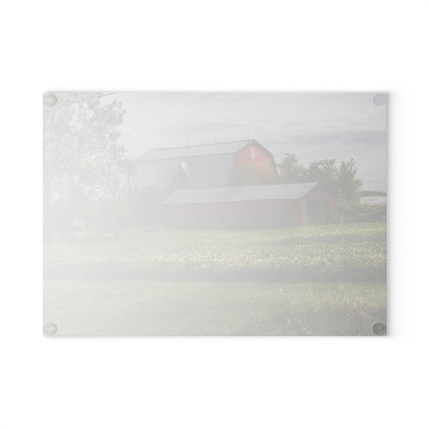 U R There Photography West Dodge Road Reds Rustic Farmhouse Tempered-Glass Cutting Board