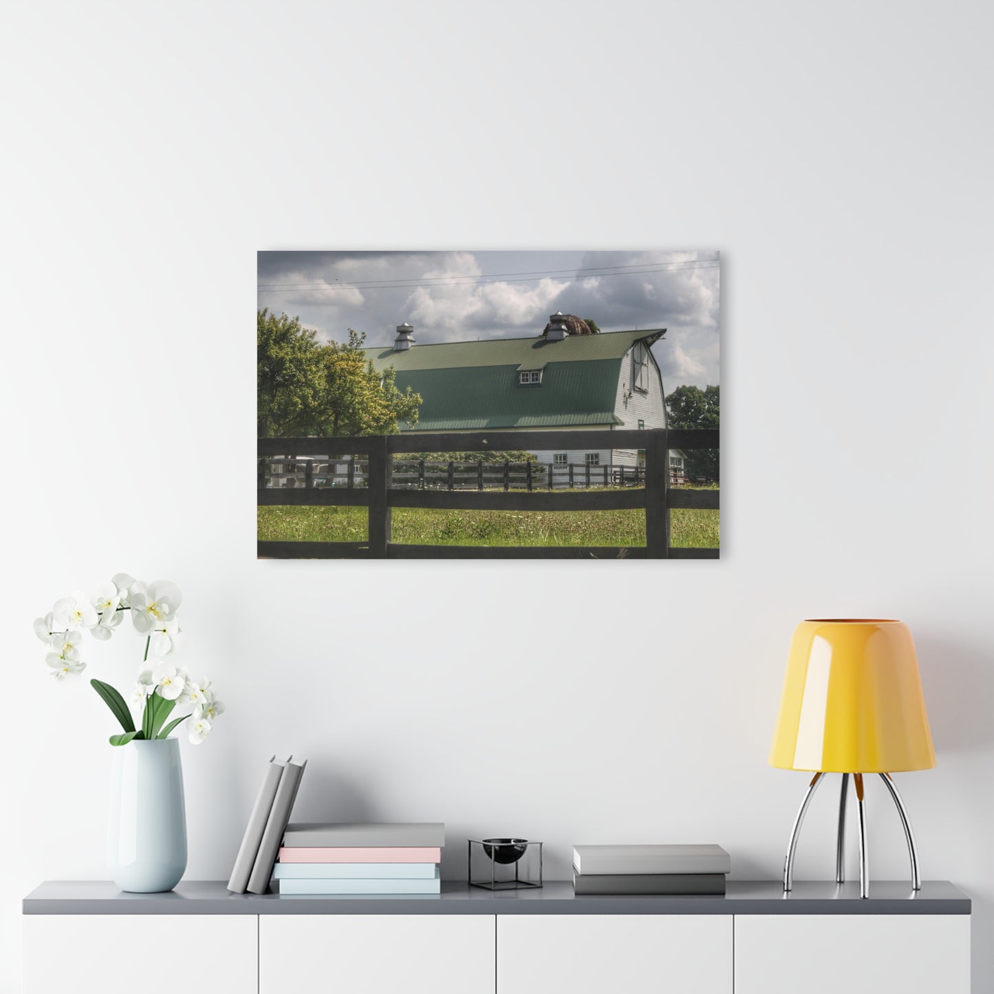 U R There Photography Clark Road White I Rustic Farmhouse Acrylic Wall Print