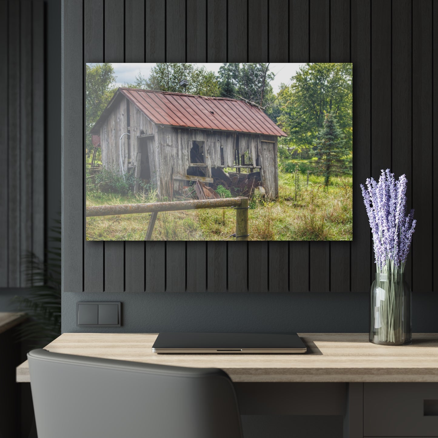 U R There Photography Silverwood Rusted Grey Shack Rustic Farmhouse Acrylic Wall Print