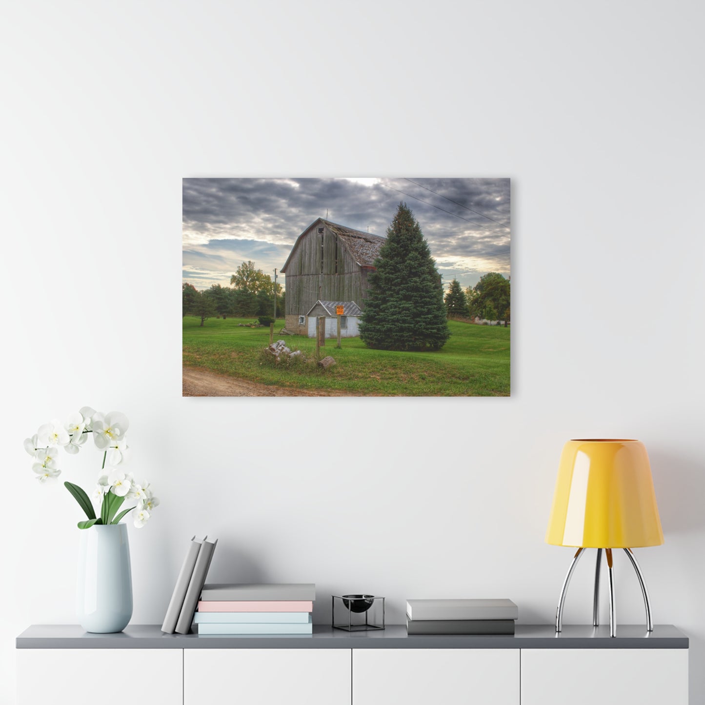 U R There Photography Rich Road Falling Grey II Rustic Farmhouse Acrylic Wall Print