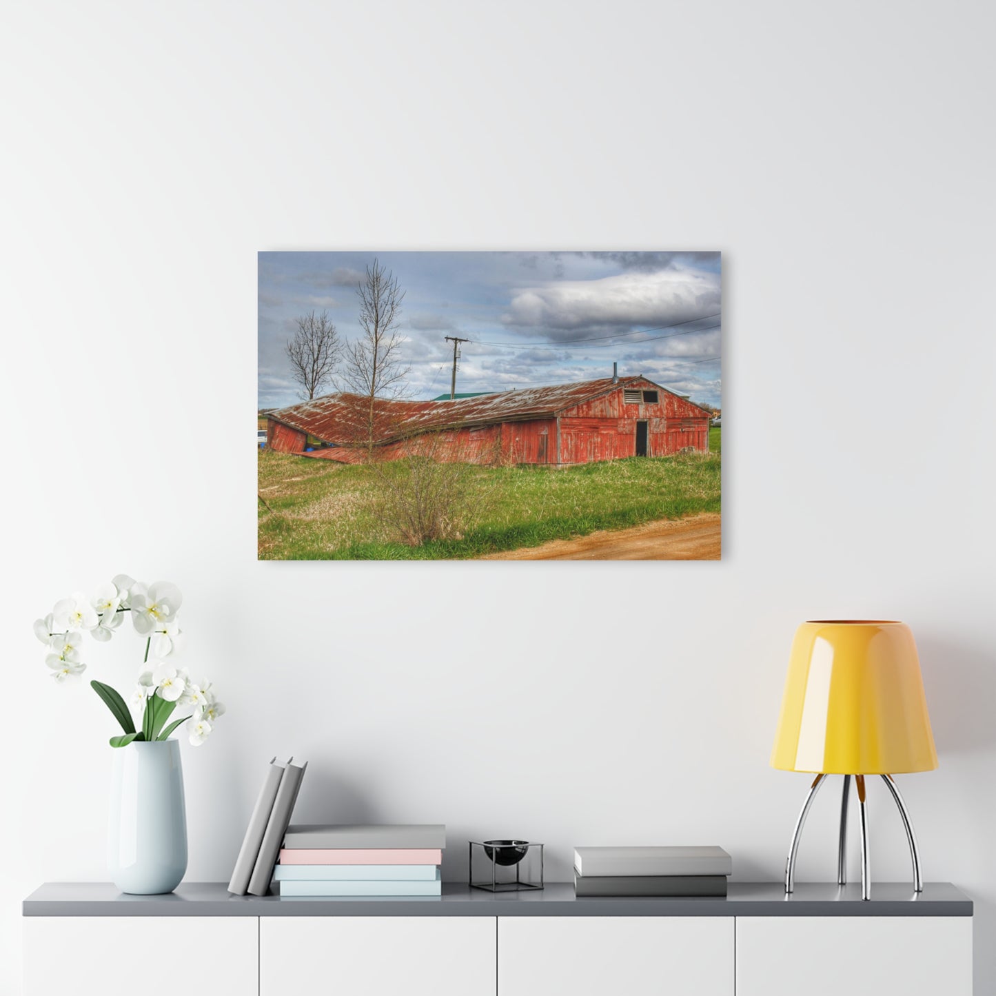 U R There Photography Centerline Road Sinking Shack Rustic Farmhouse Acrylic Wall Print