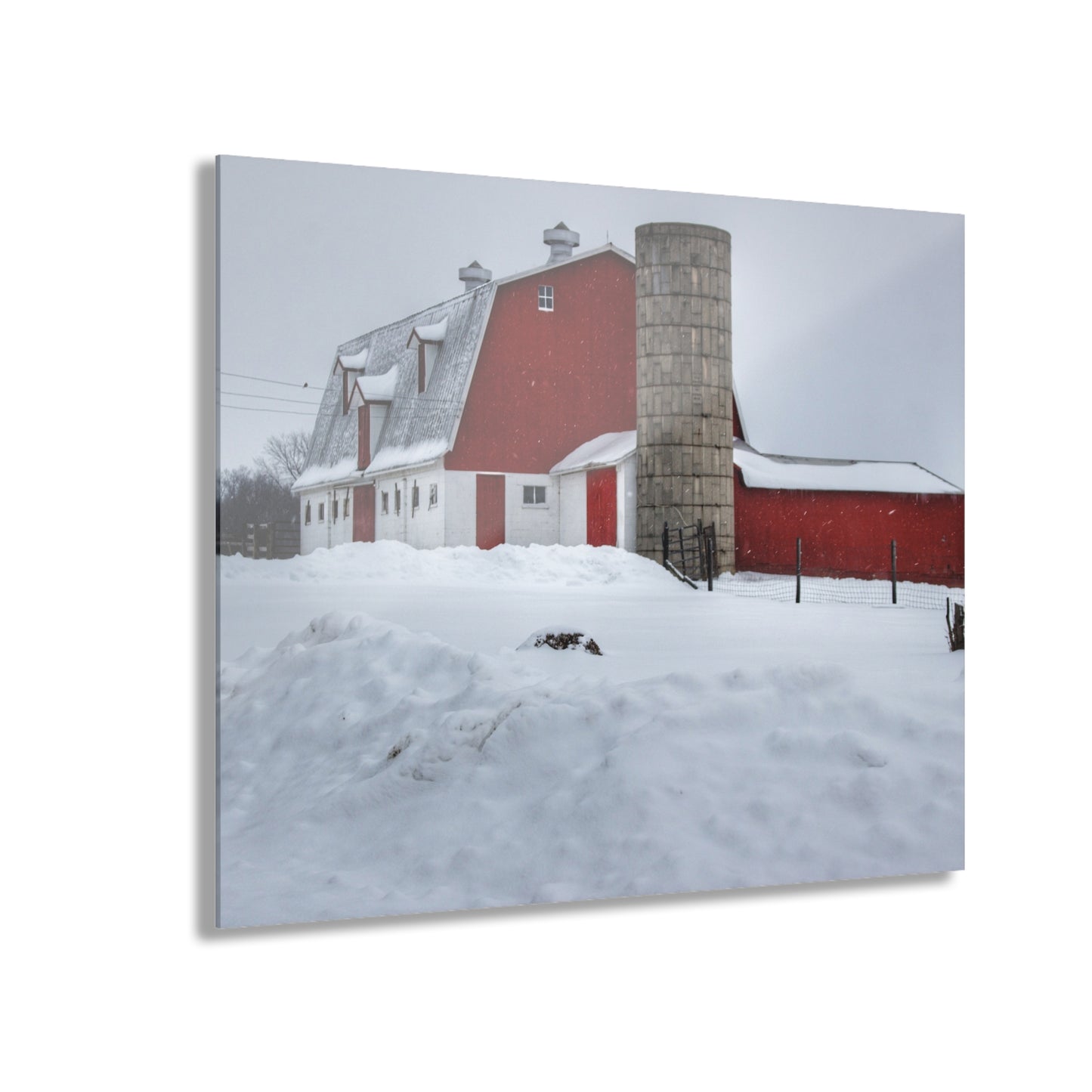 U R There Photography South Elba Block Red Rustic Farmhouse Acrylic Wall Print