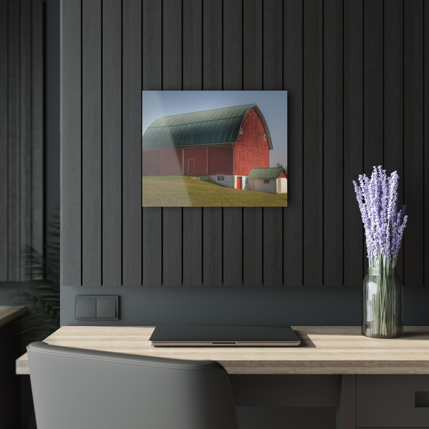 U R There Photography Barnes Road Red Rustic Farmhouse Acrylic Wall Print