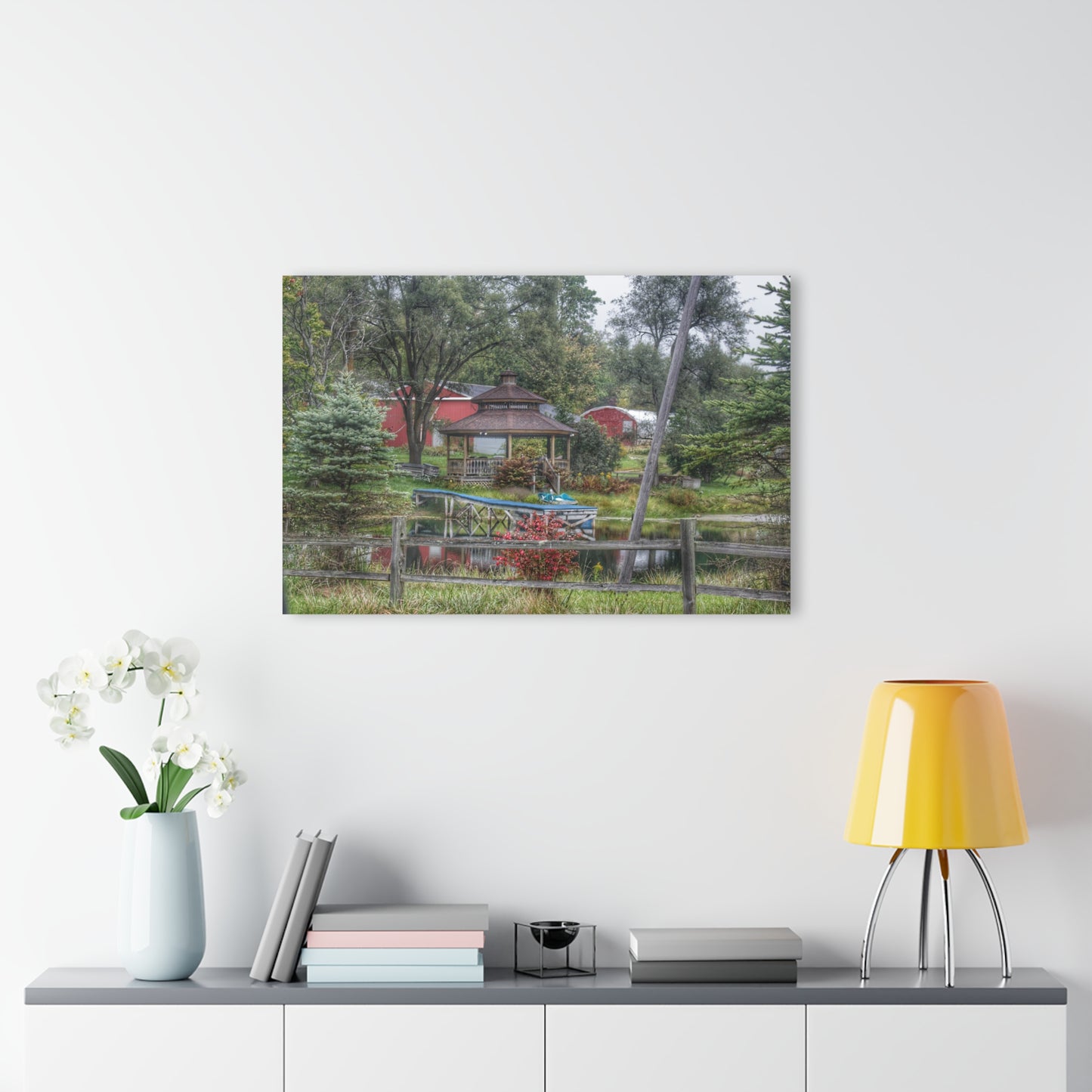 U R There Photography Columbiaville Gazebo Rustic Farmhouse Acrylic Wall Print