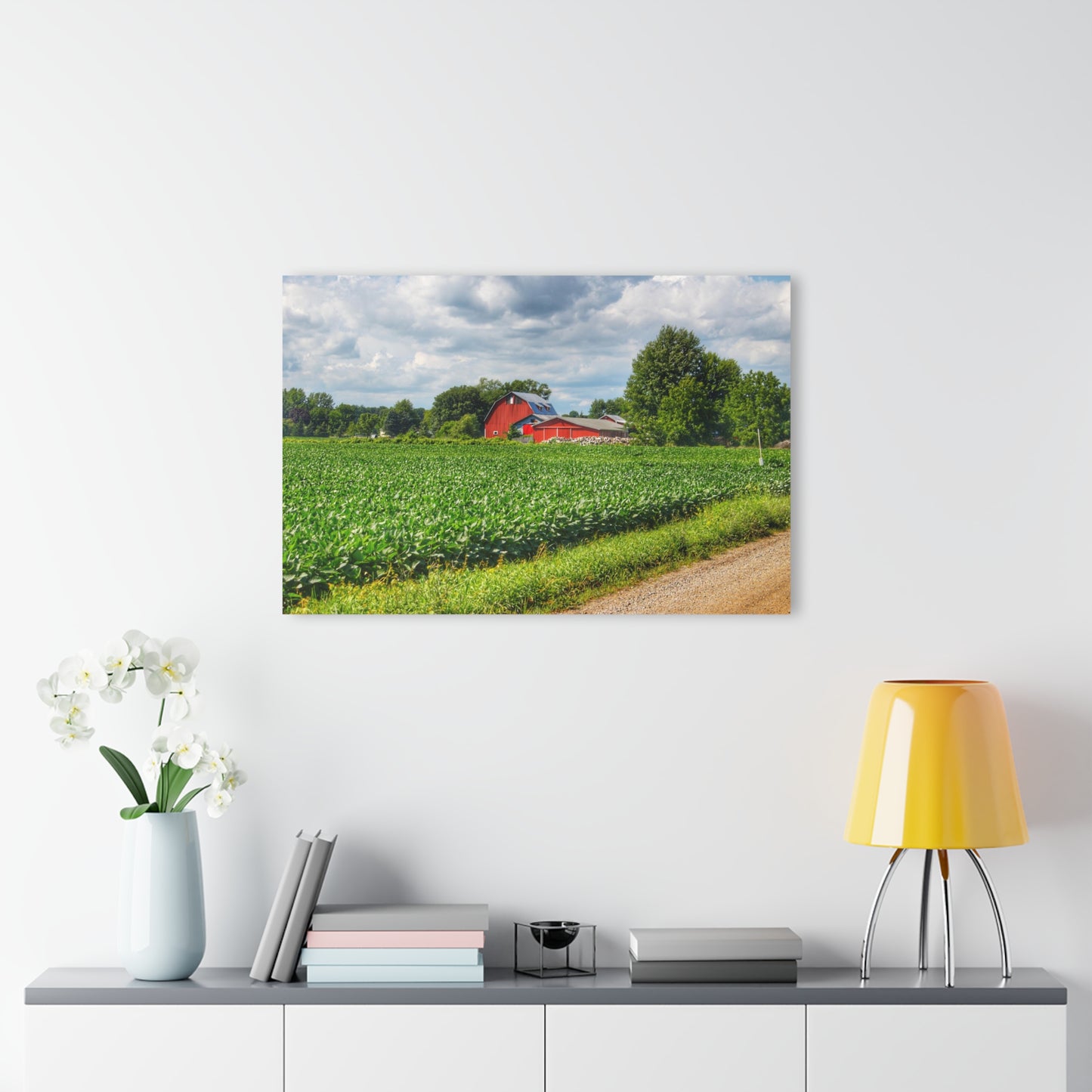 U R There Photography Block Road Reds Rustic Farmhouse Acrylic Wall Print