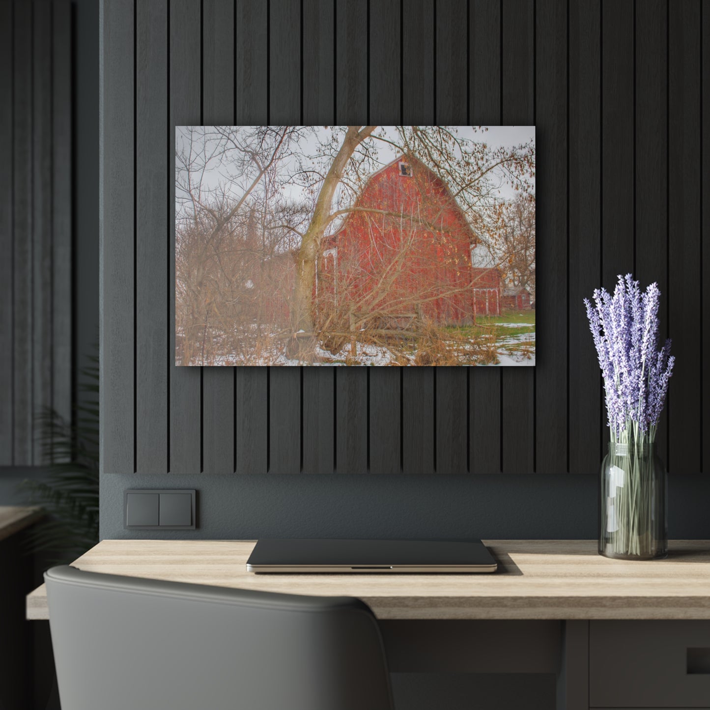 U R There Photography Holmes Road Red I Rustic Farmhouse Acrylic Wall Print