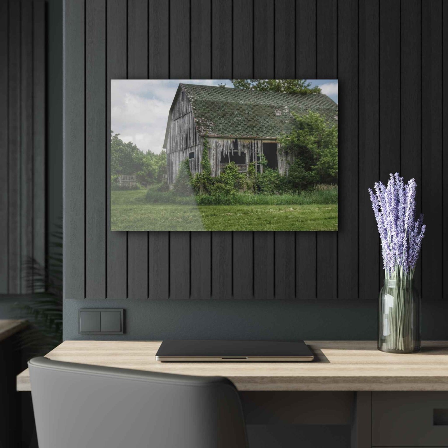 U R There Photography Hunters Creek Forgotten Grey Rustic Farmhouse Acrylic Wall Print