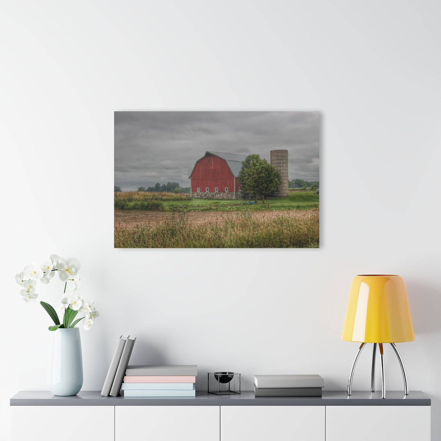 U R There Photography Clifford Road Red and Silo II Rustic Farmhouse Acrylic Wall Print