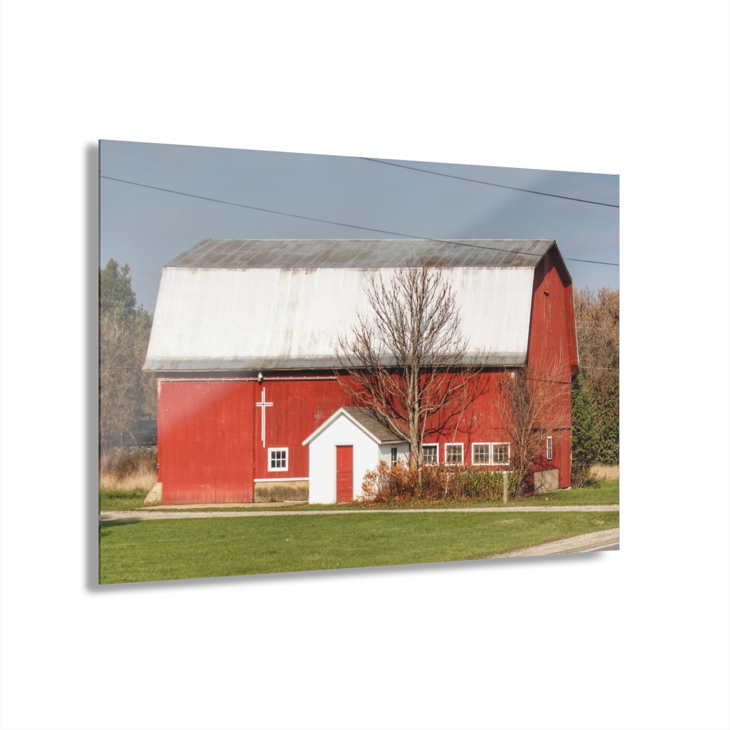 U R There Photography Bray Road Red I Rustic Farmhouse Acrylic Wall Print