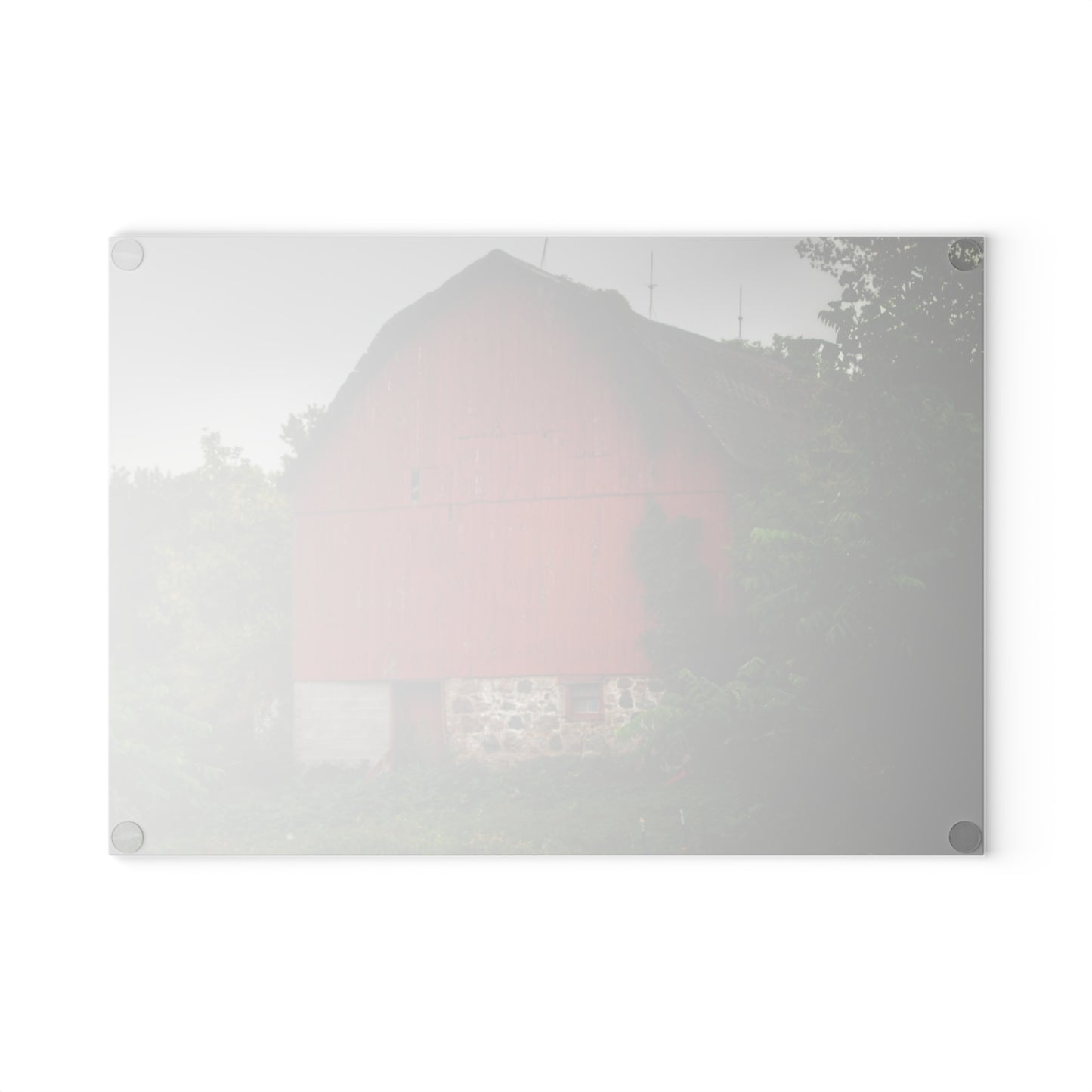 U R There Photography Brown Road Hidden Red I Rustic Farmhouse Tempered-Glass Cutting Board