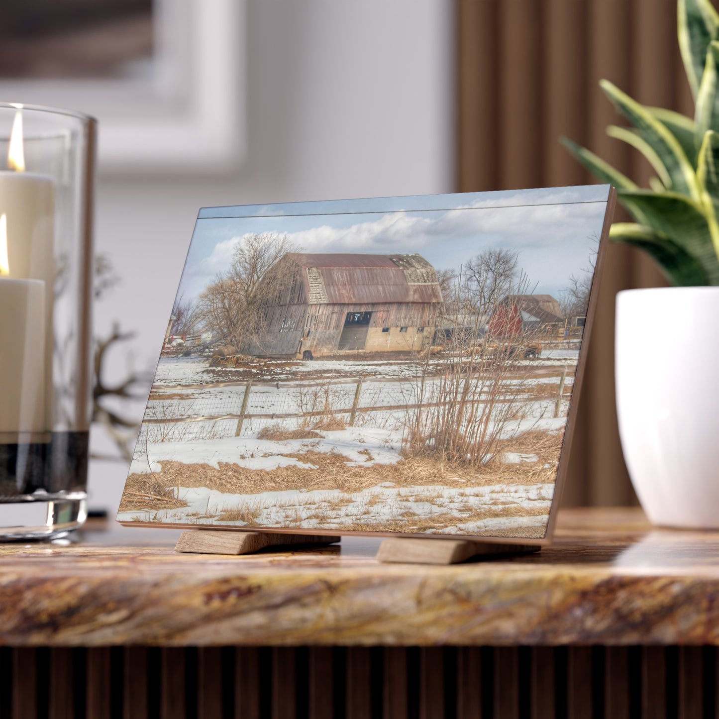 Babcock Road Red Rustic Farmhouse Decorative Ceramic Tile 6" × 8" Matte