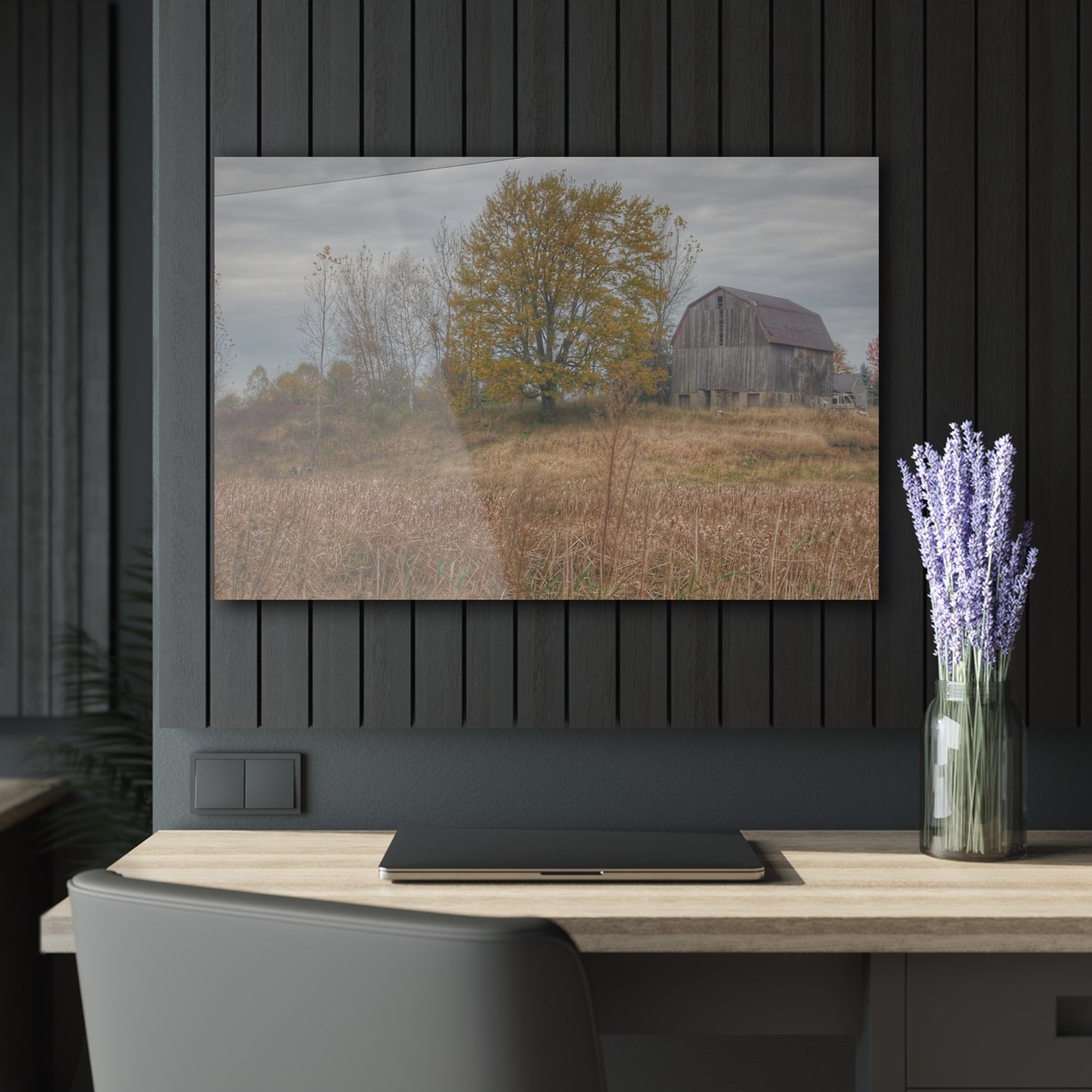 U R There Photography Swaffer Road Hilltop Grey Rustic Farmhouse Acrylic Wall Print