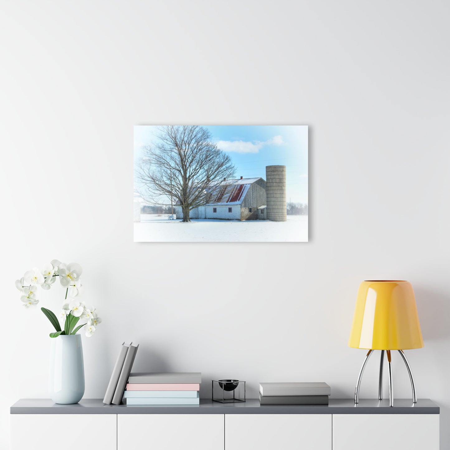 U R There Photography Barnes Road White Rustic Farmhouse Acrylic Wall Print