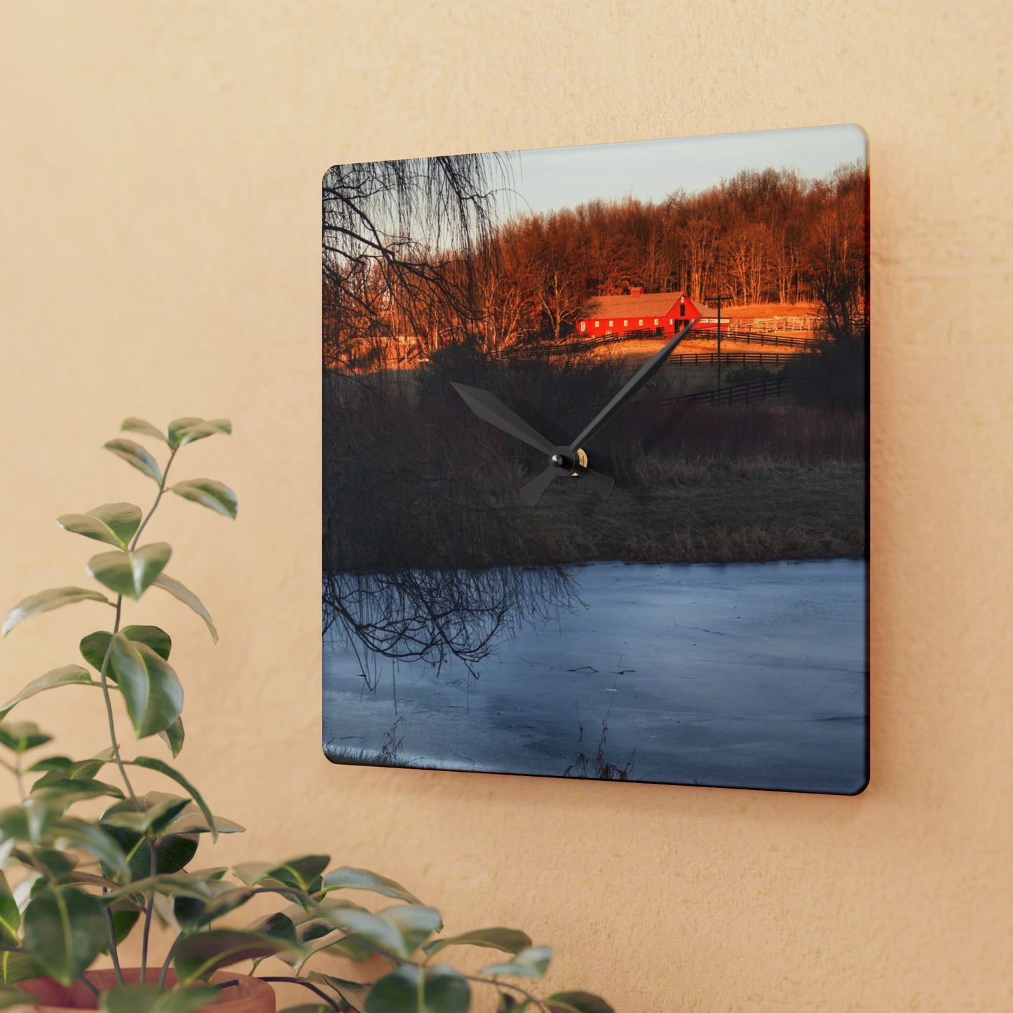 U R There Photography Hidden in Leonard Rustic Farmhouse Acrylic Analog Wall Clock