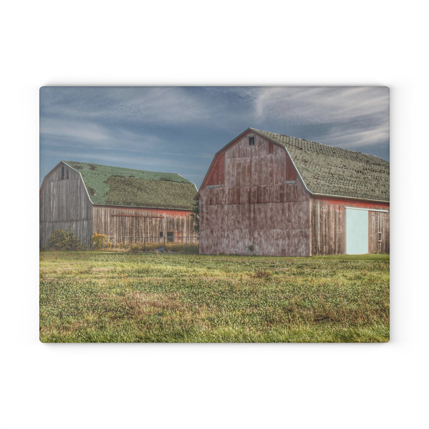 U R There Photography Vassar Twin Reds Rustic Farmhouse Tempered-Glass Cutting Board