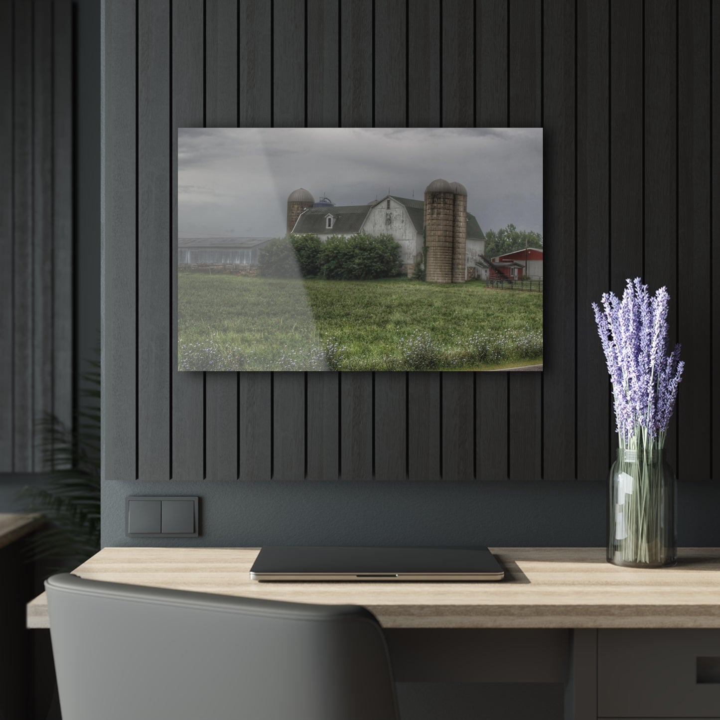 U R There Photography Clark Road White II Rustic Farmhouse Acrylic Wall Print