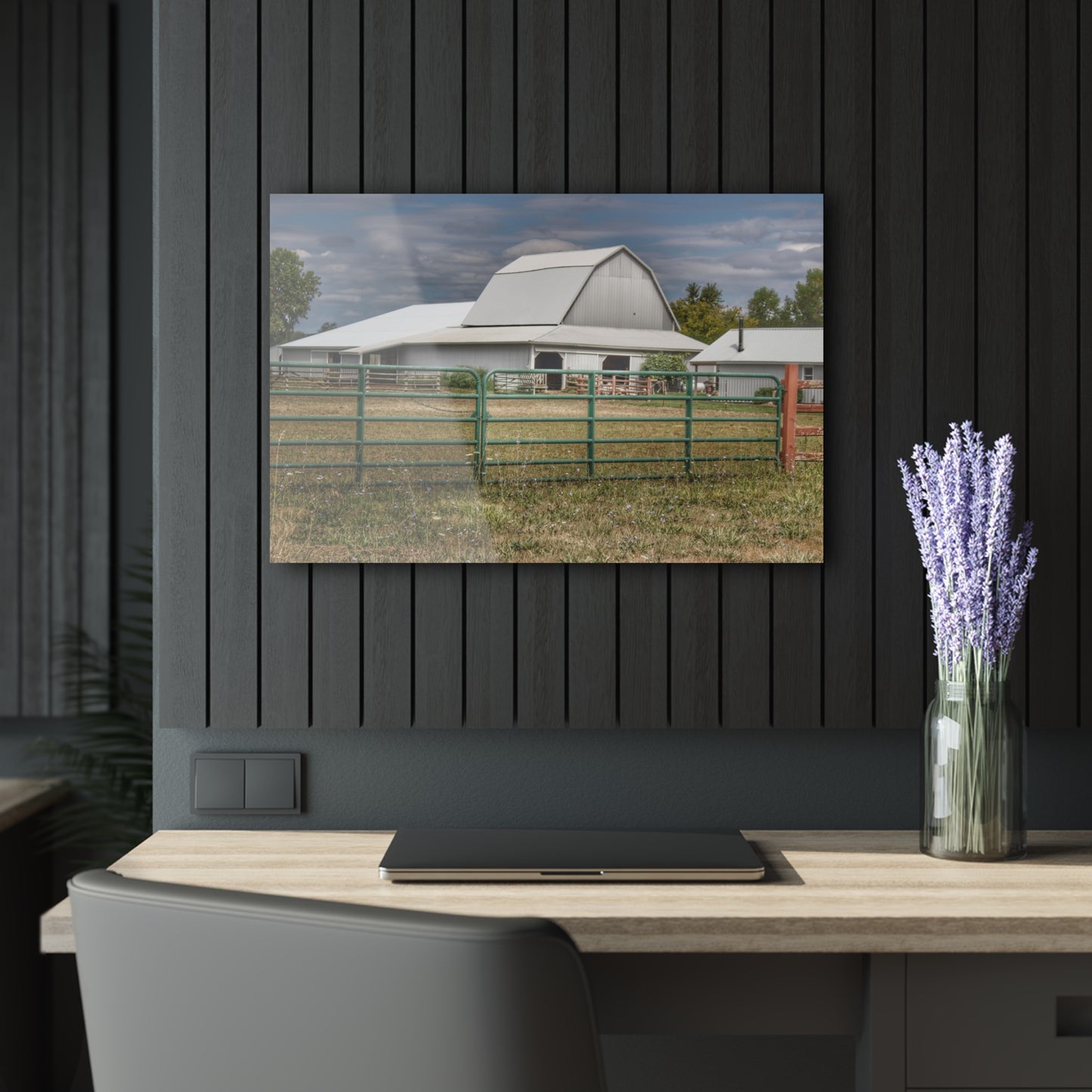 U R There Photography Petz Road Grey Rustic Farmhouse Acrylic Wall Print