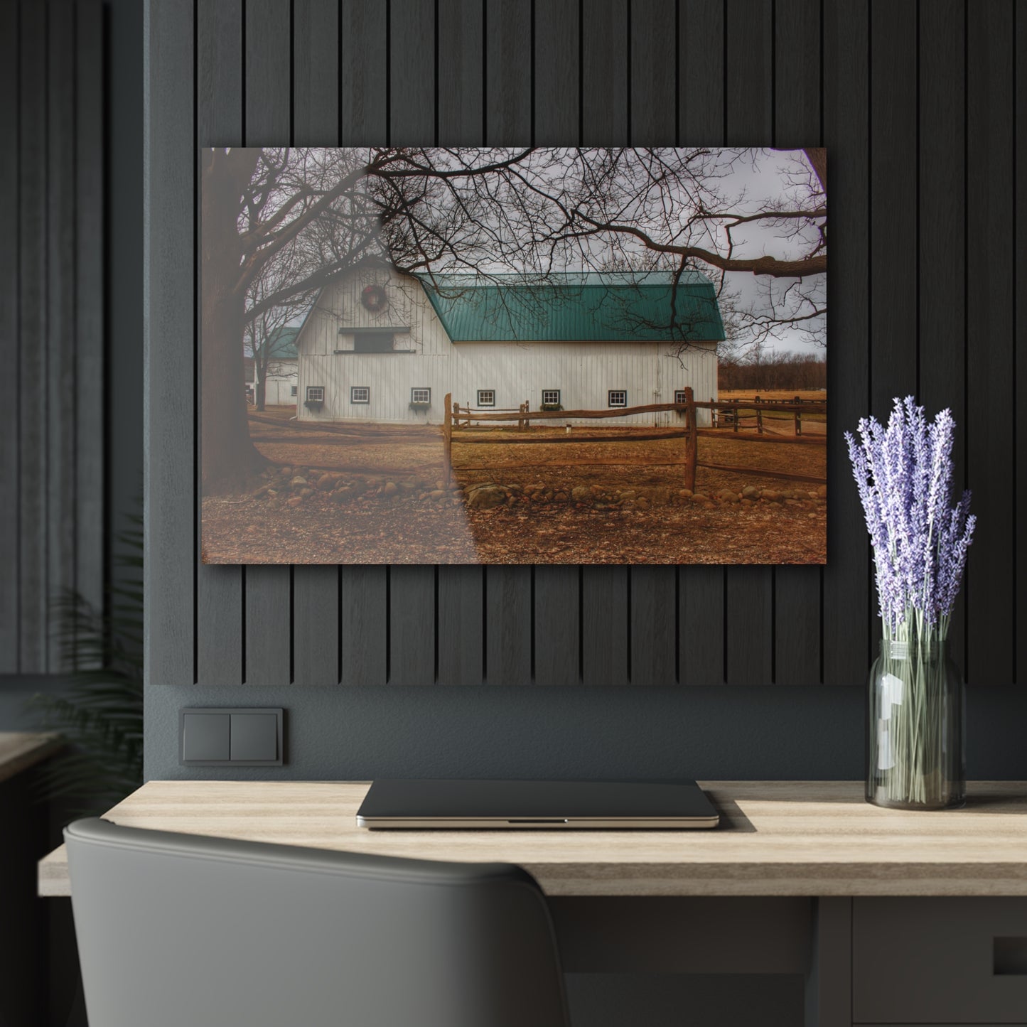 U R There Photography Wilder Road White Rustic Farmhouse Acrylic Wall Print