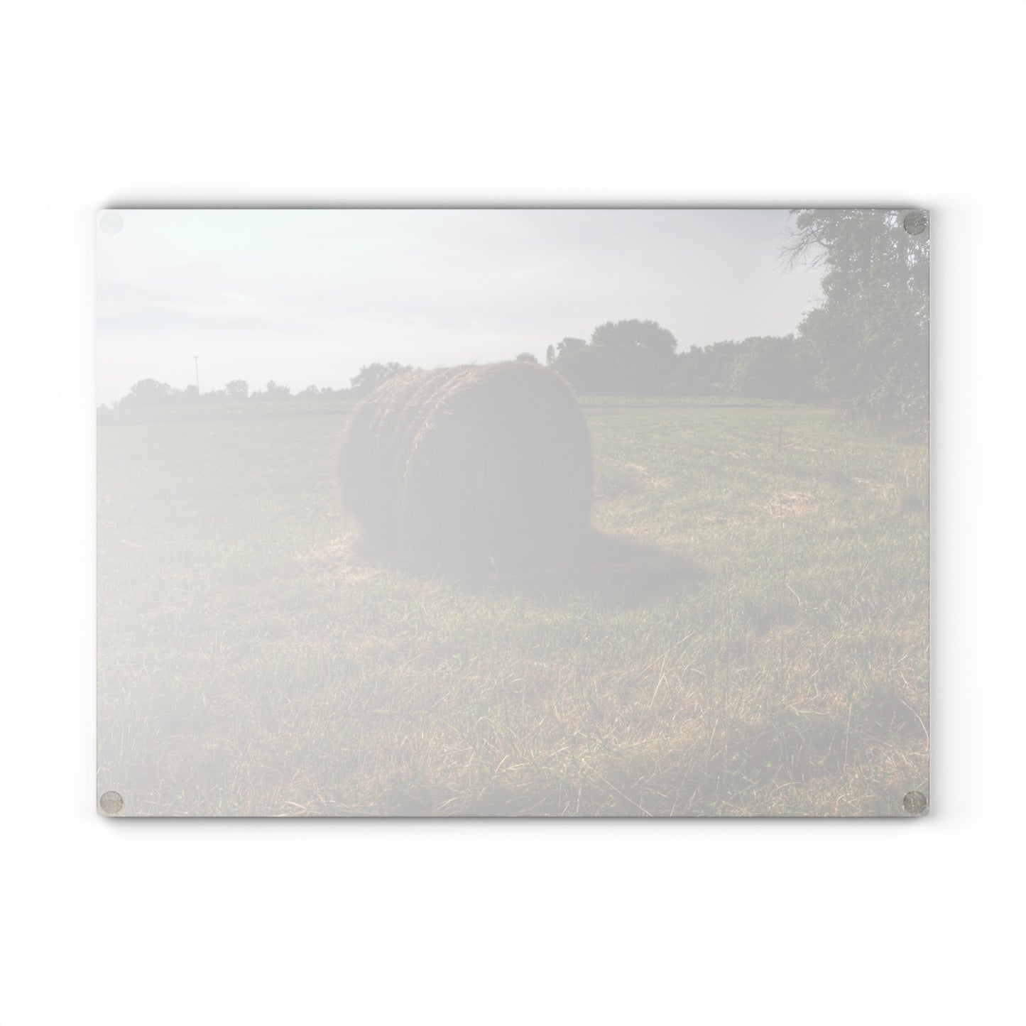 U R There Photography Summer Haybales II Rustic Farmhouse Tempered-Glass Cutting Board