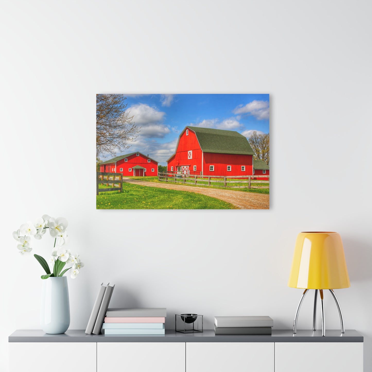 U R There Photography Sohn Road Reds Rustic Farmhouse Acrylic Wall Print