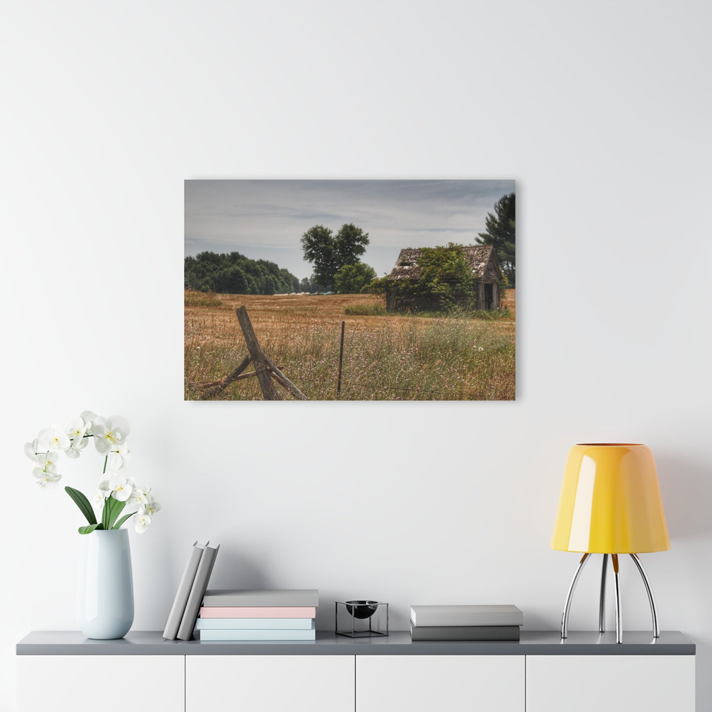 U R There Photography U R There Photography Waterman Road Shack Beyond the Fence Rustic Farmhouse Acrylic Wall Print