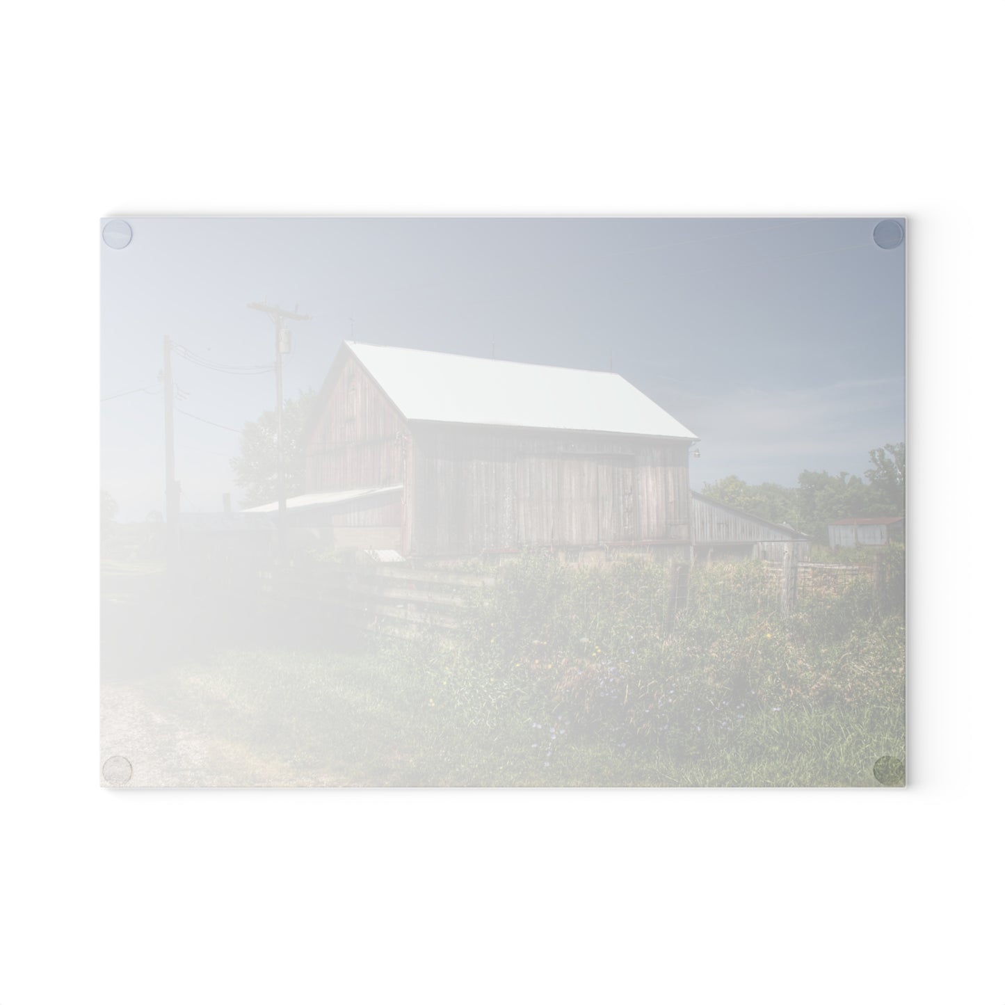 U R There Photography Castle Road Cow Barn I Rustic Farmhouse Tempered-Glass Cutting Board