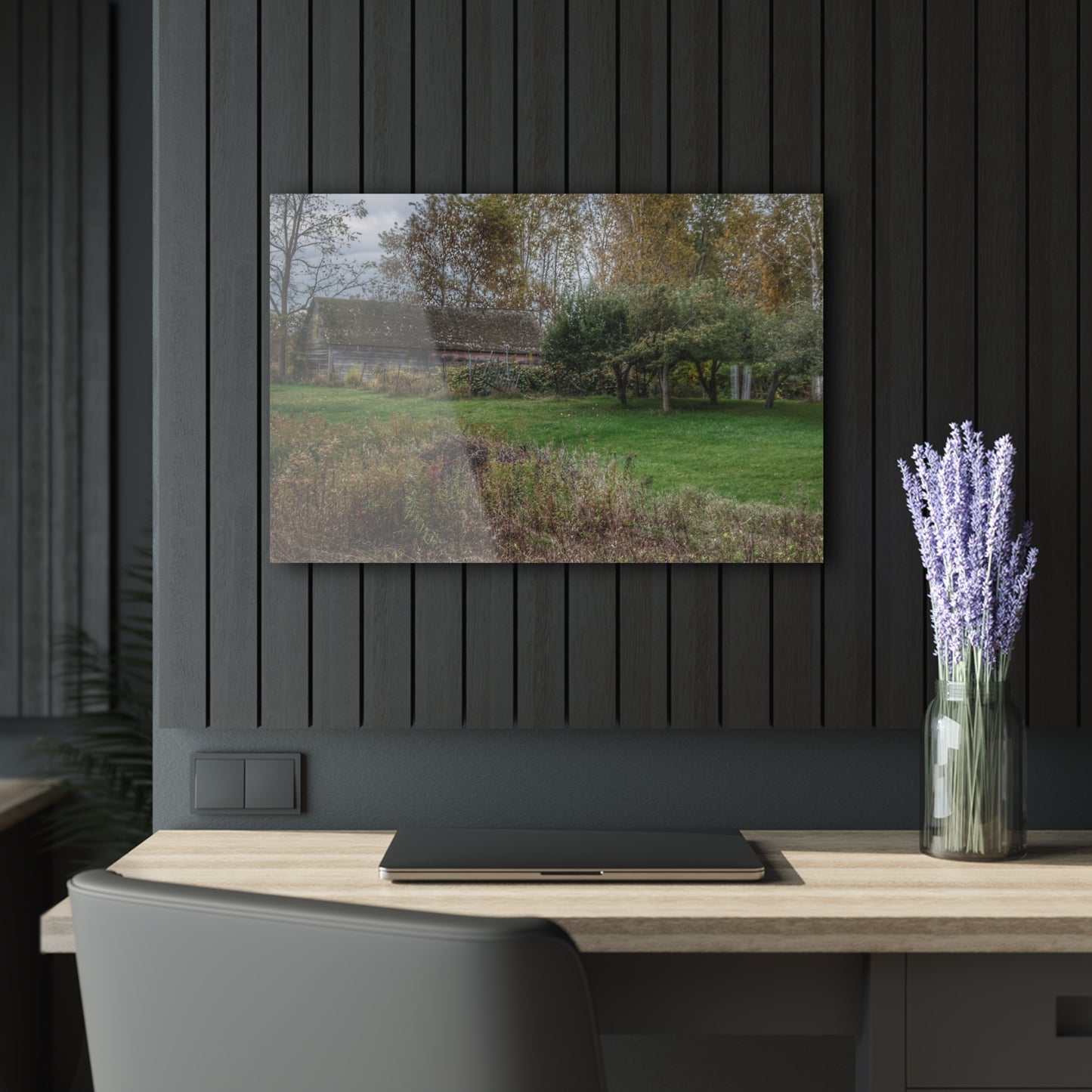 U R There Photography Grey Shack of Elmwood Rustic Farmhouse Acrylic Wall Print