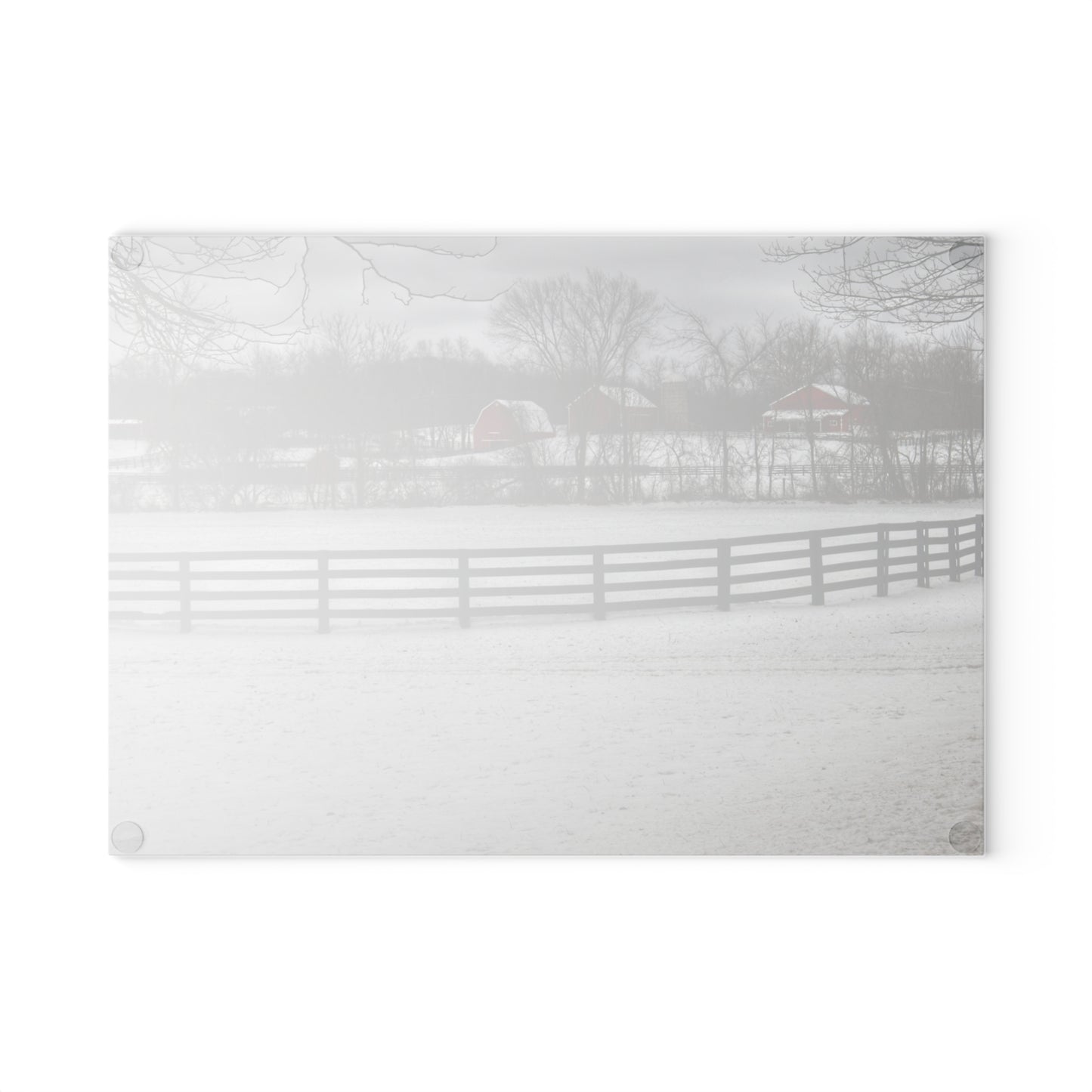 U R There Photography Barns of Barber Road II Rustic Farmhouse Tempered-Glass Cutting Board