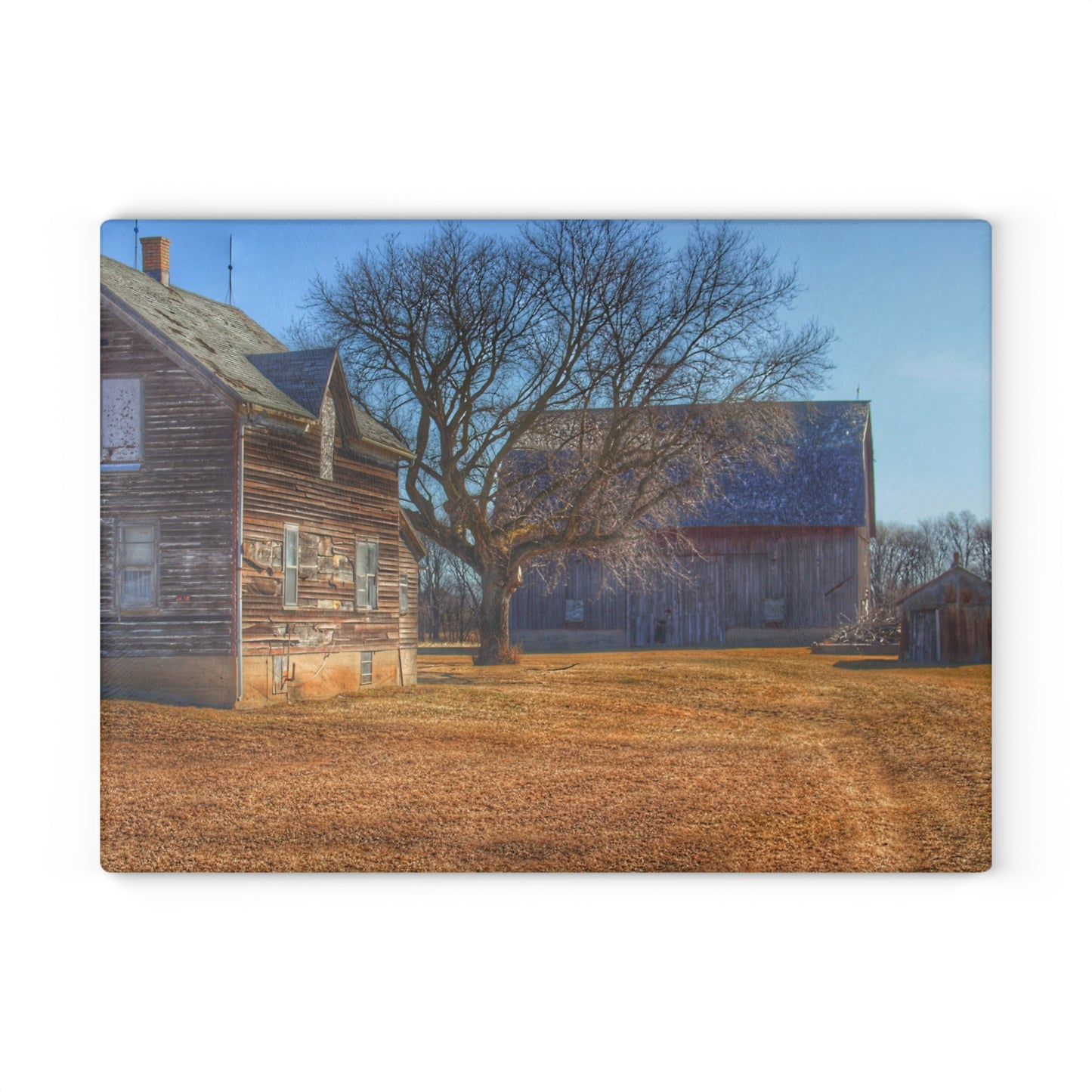 U R There Photography South Elkton Road Forgotten Greys Rustic Farmhouse Tempered-Glass Cutting Board
