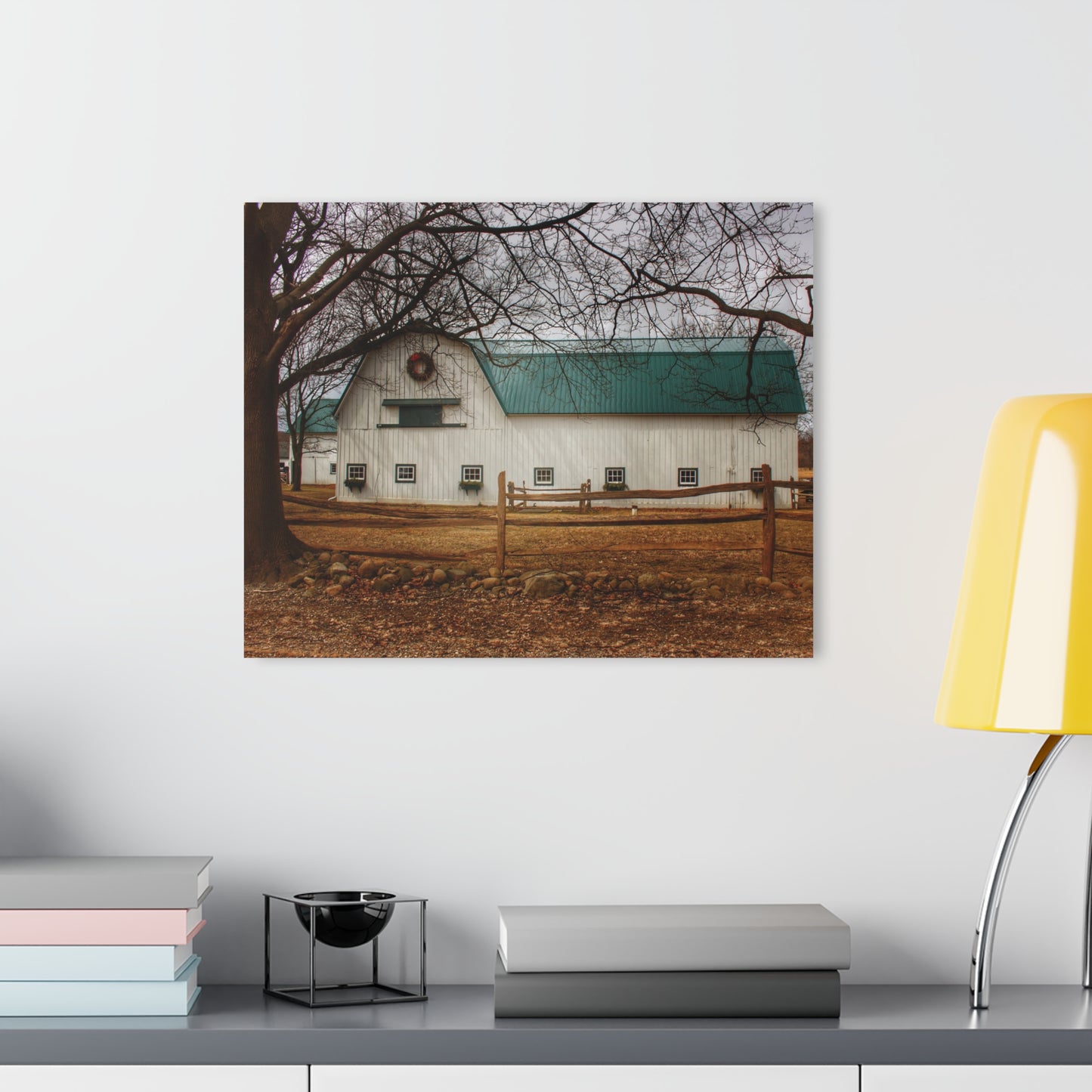 U R There Photography Wilder Road White Rustic Farmhouse Acrylic Wall Print