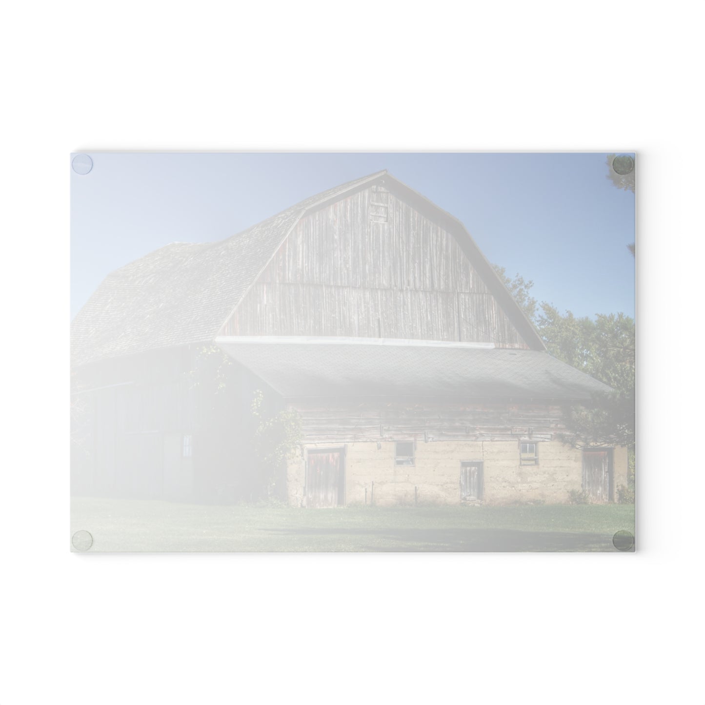 U R There Photography Snover Old Grey Rustic Farmhouse Tempered-Glass Cutting Board