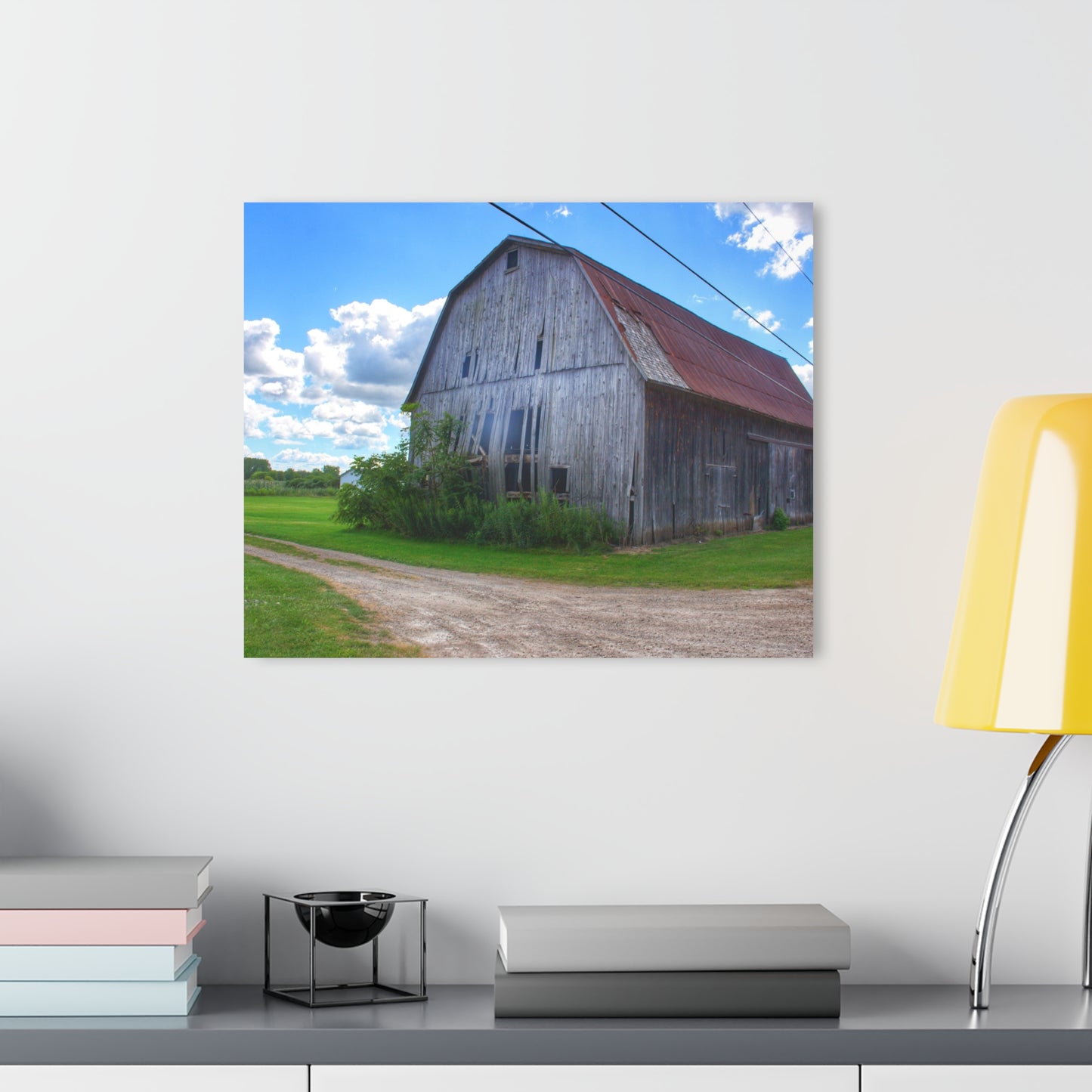 U R There Photography Schoenherr Road Grey I Rustic Farmhouse Acrylic Wall Print