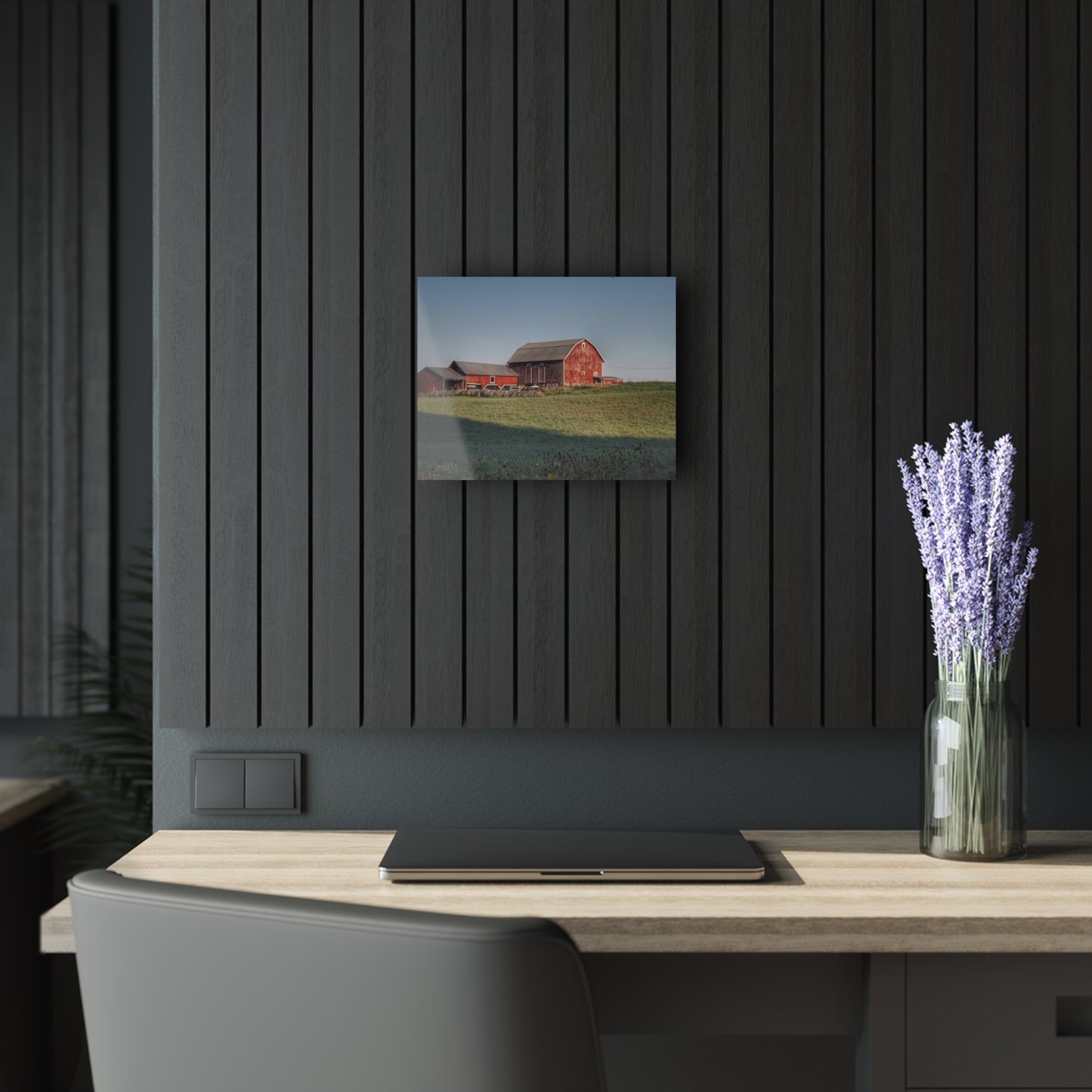 Rustic Farmhouse Wall Print Featuring Across the Field in Millington