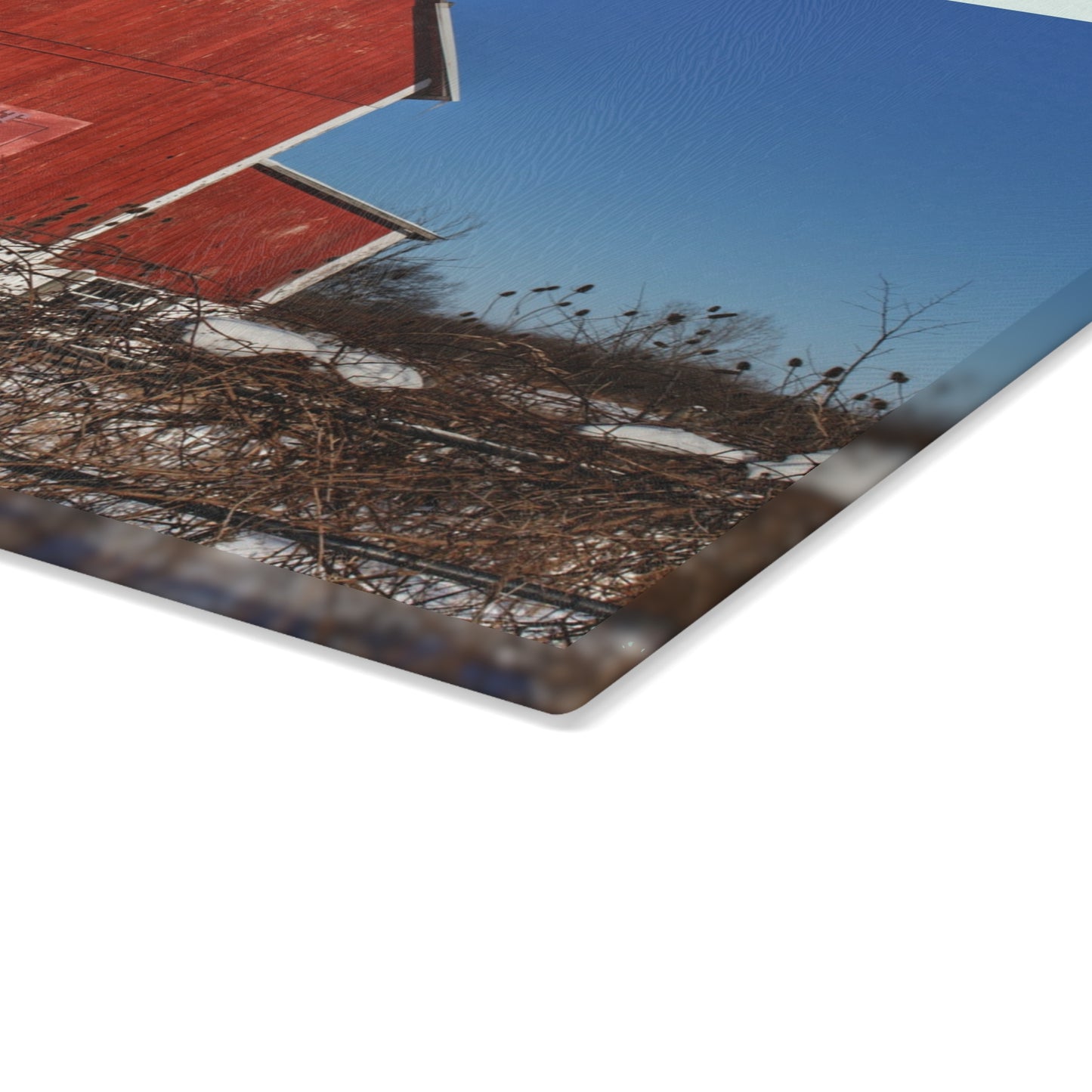 U R There Photography Vassar Red Wild Rustic Farmhouse Tempered-Glass Cutting Board