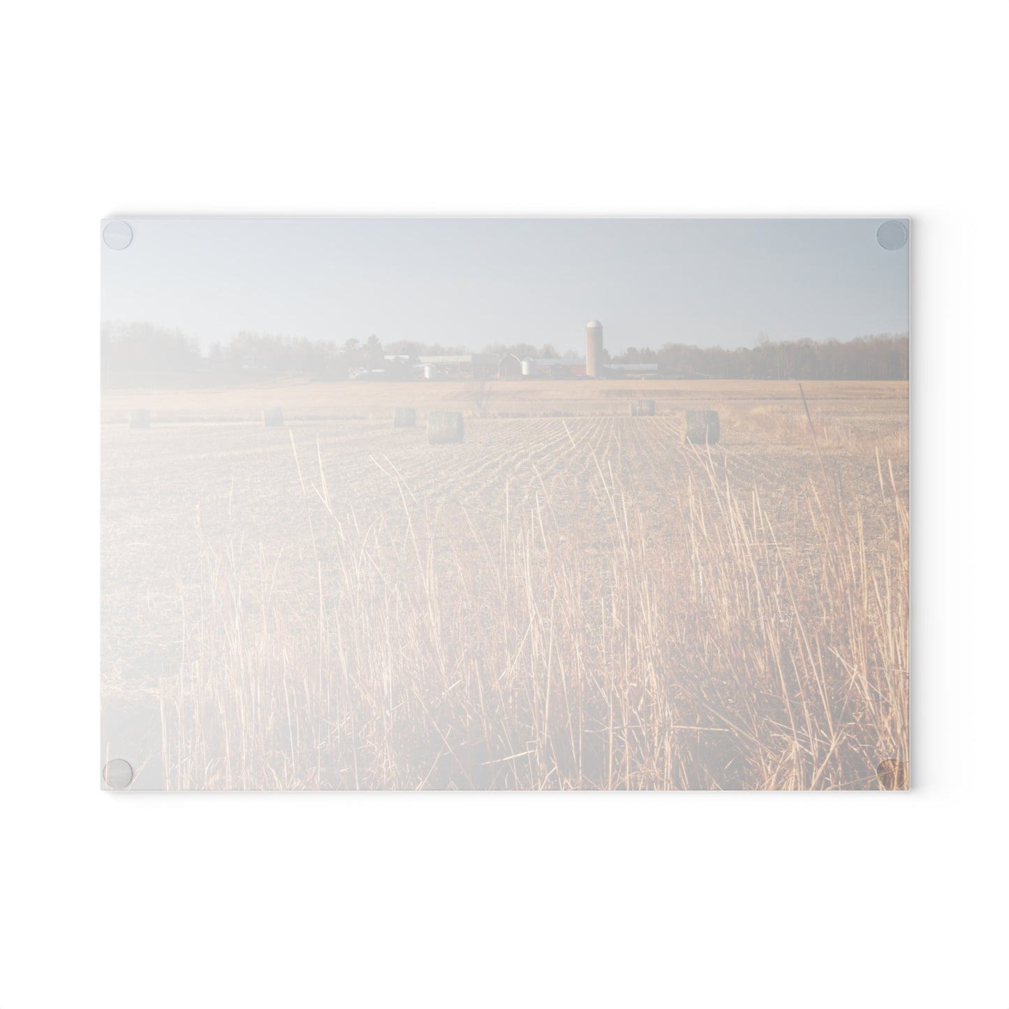 U R There Photography Across the Field on Johnsonmill Road Rustic Farmhouse Tempered-Glass Cutting Board