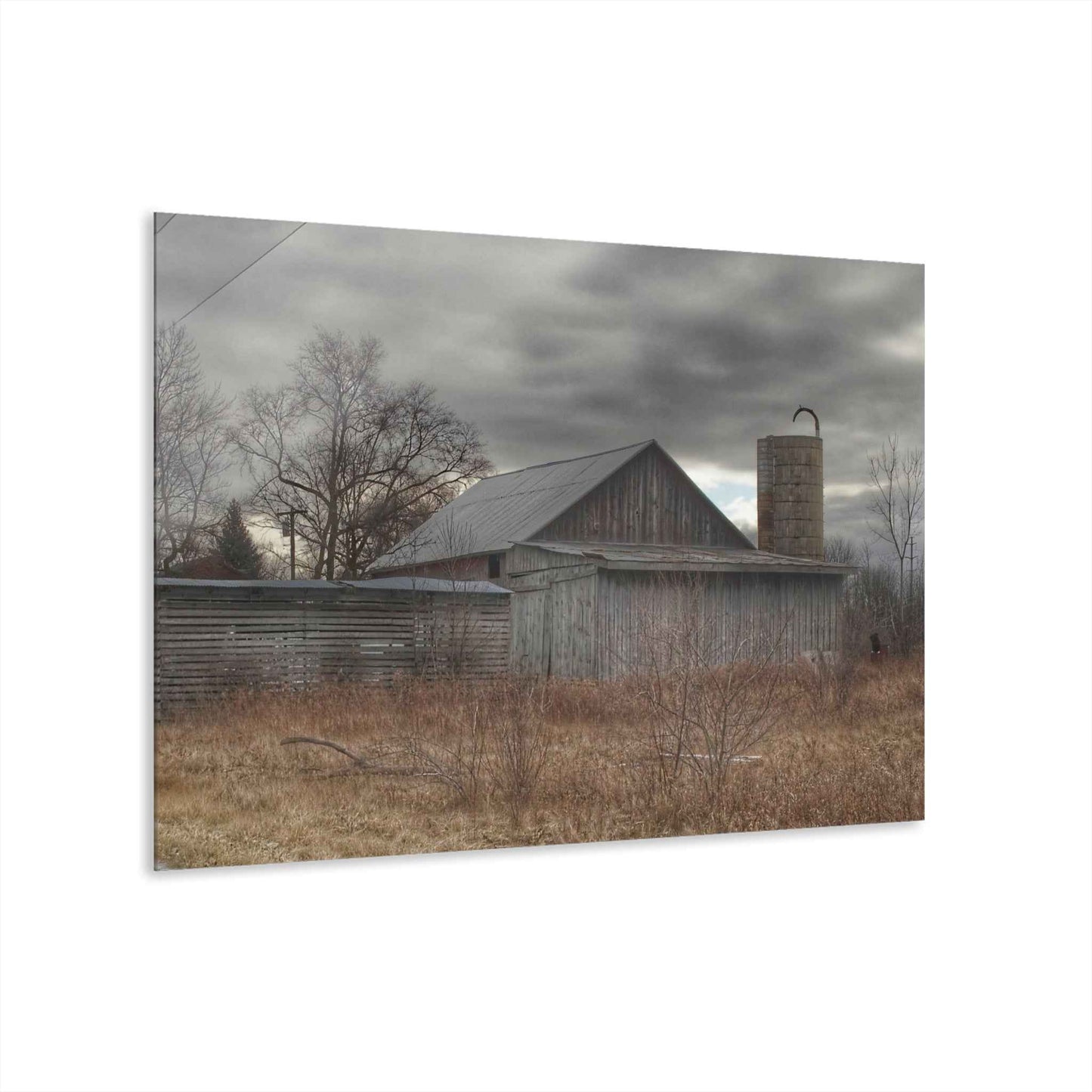 U R There Photography Church Road Grey I Rustic Farmhouse Acrylic Wall Print