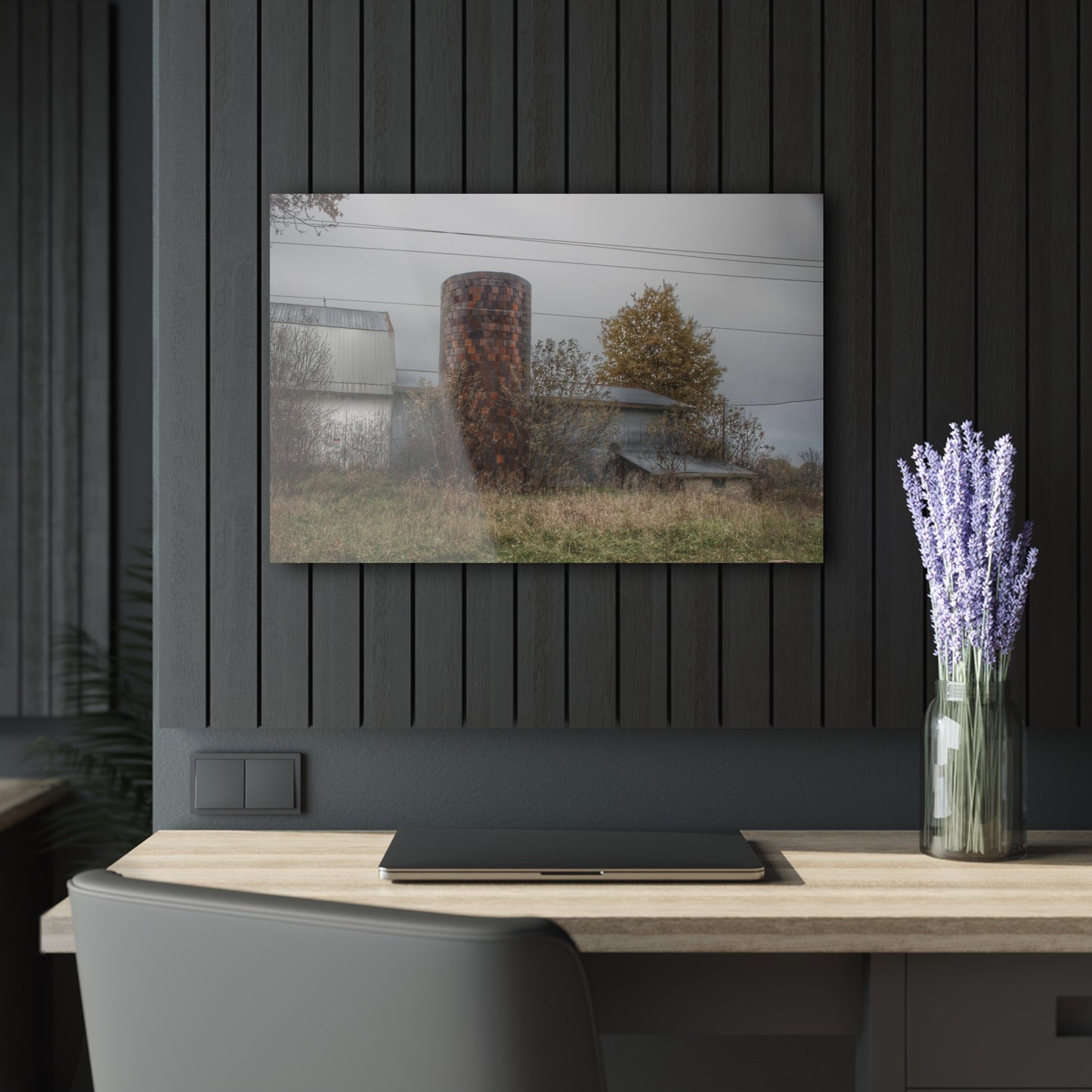 U R There Photography Bordman Road Grey Rustic Farmhouse Acrylic Wall Print
