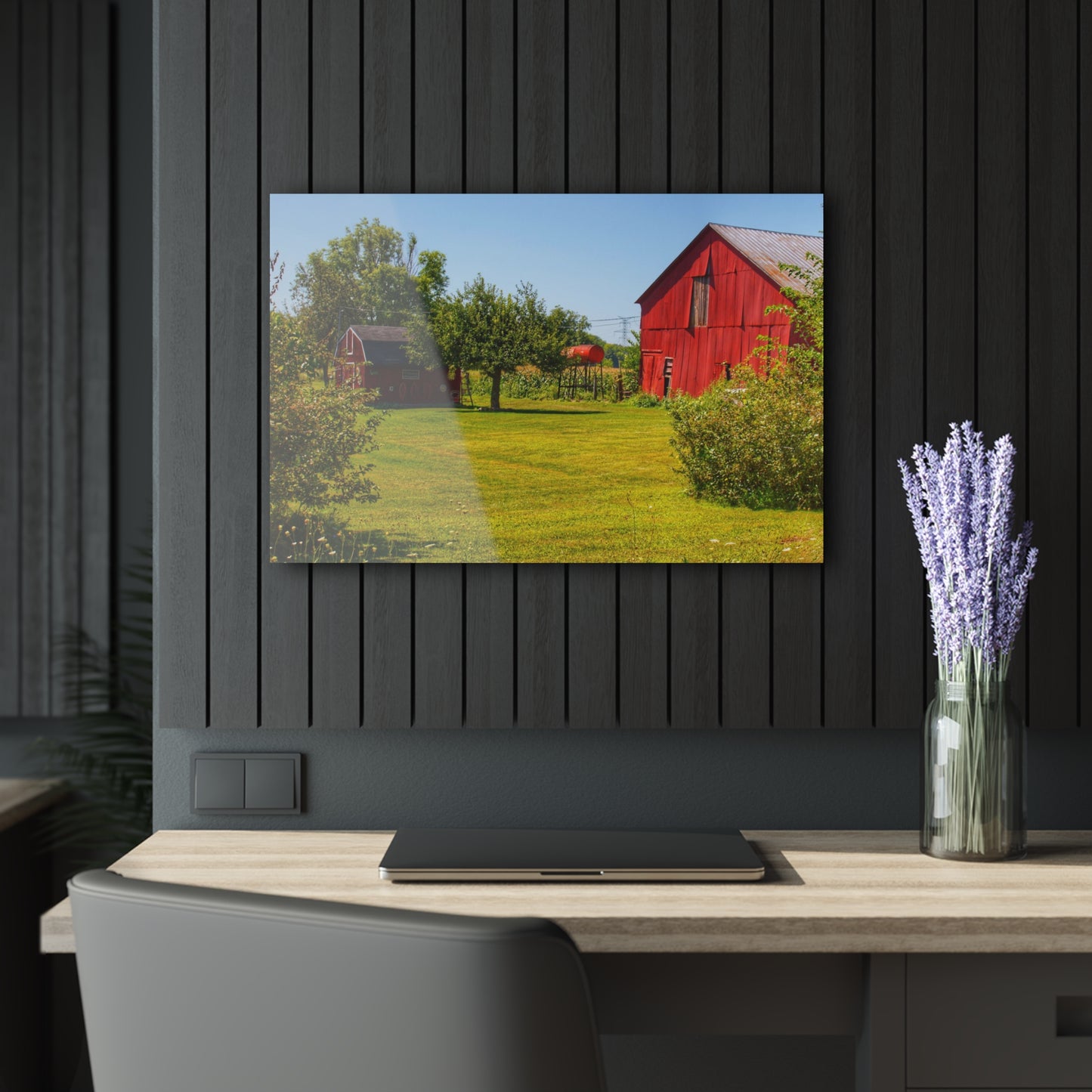 U R There Photography East Farrand Reds Rustic Farmhouse Acrylic Wall Print