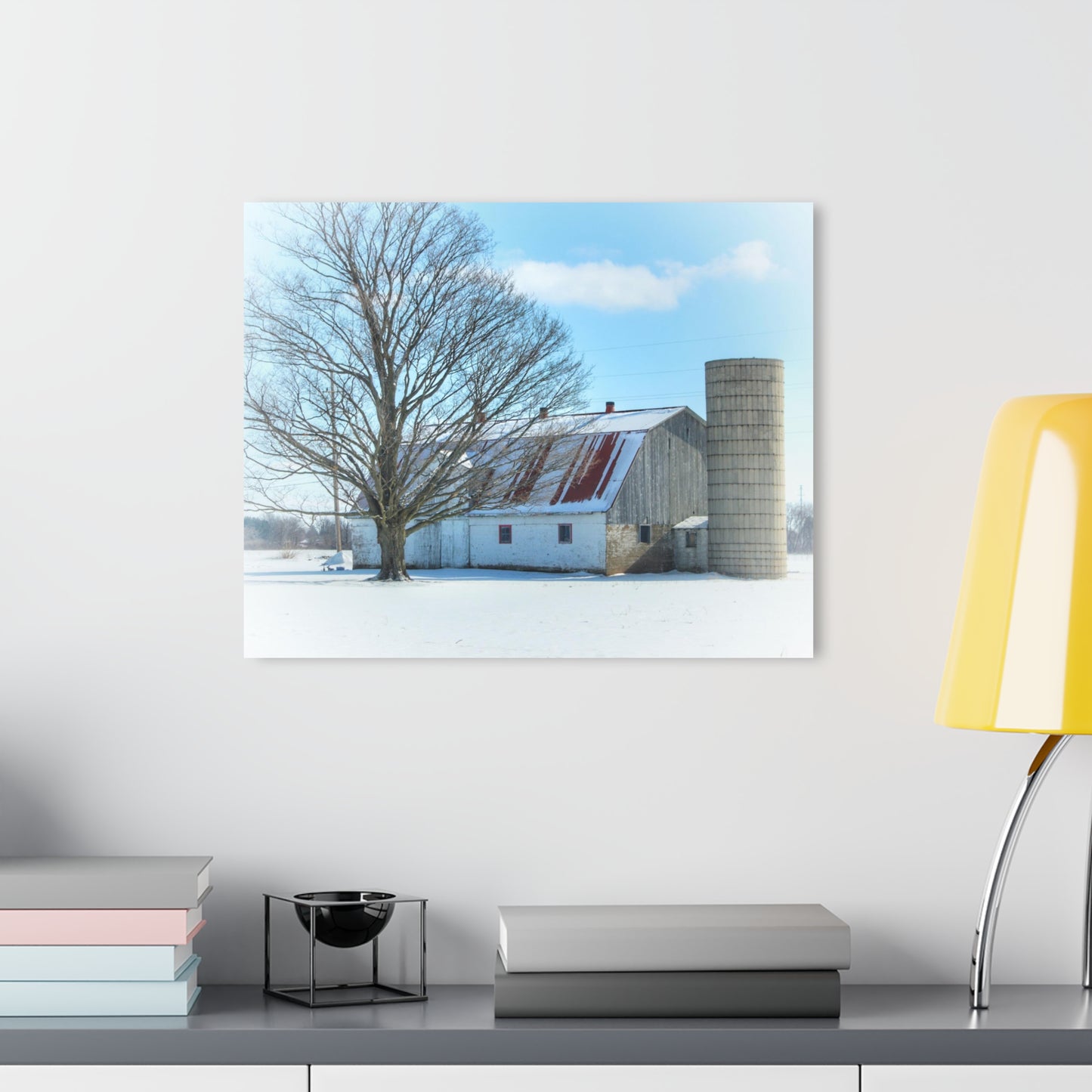 U R There Photography Barnes Road White Rustic Farmhouse Acrylic Wall Print