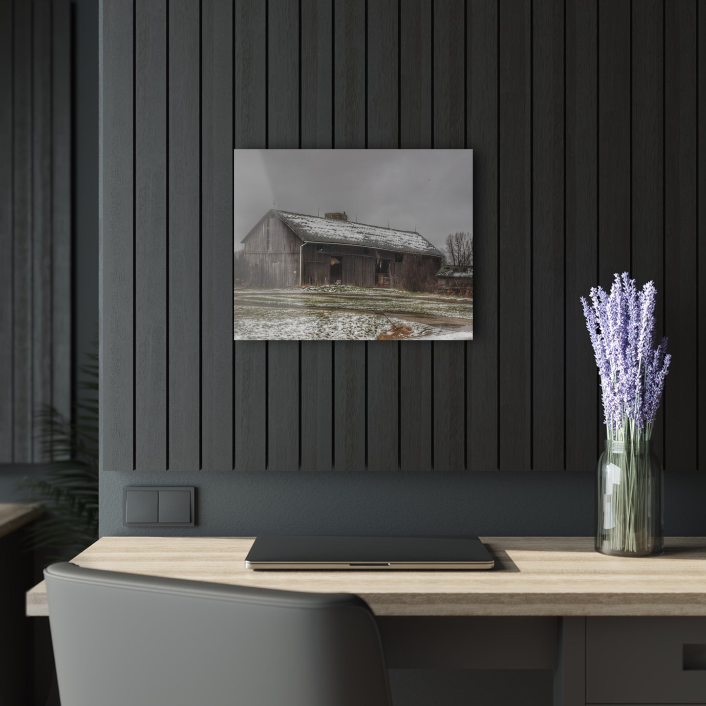 U R There Photography Wilder Road Grey in Spring Rustic Farmhouse Acrylic Wall Print