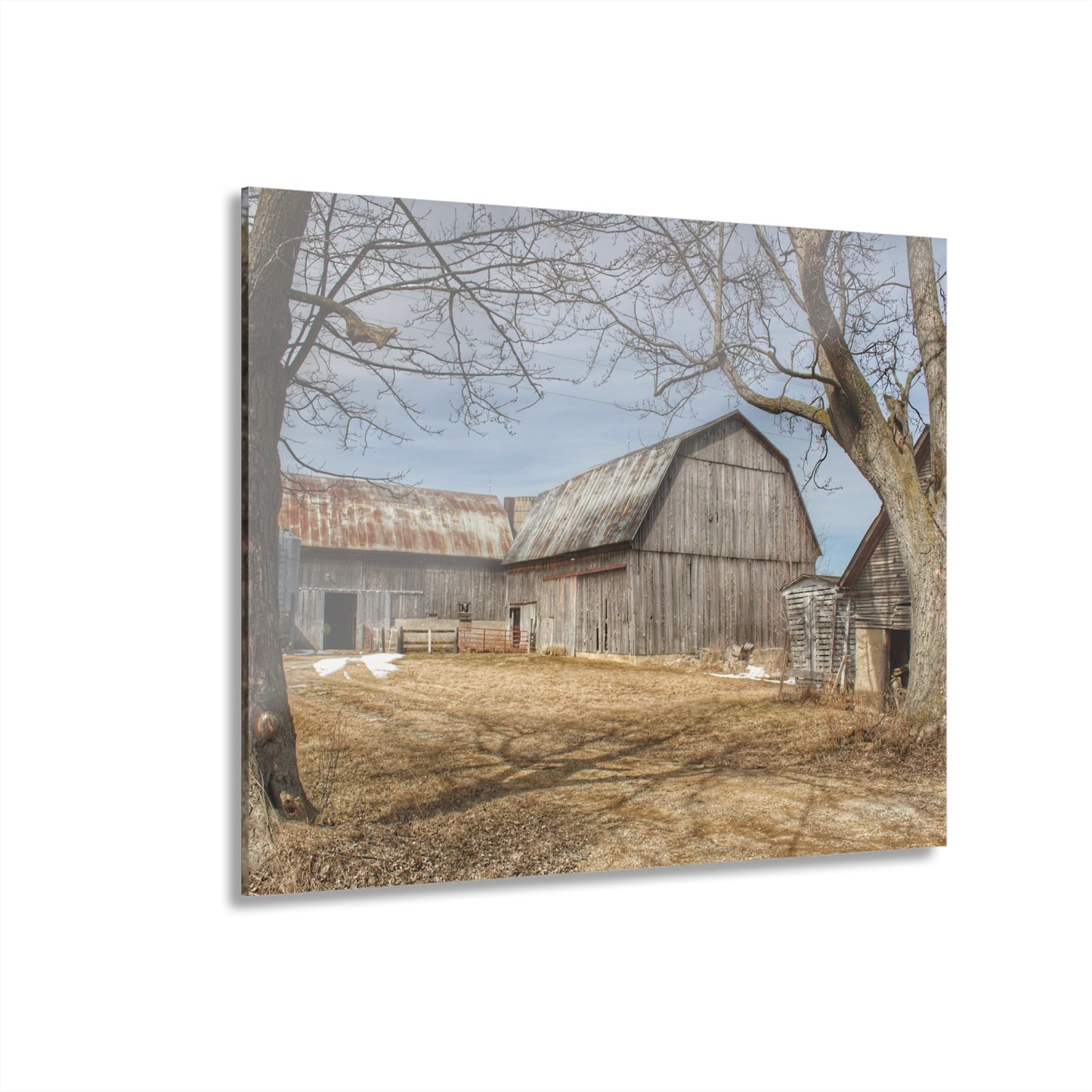 U R There Photography Church Road Greys Rustic Farmhouse Acrylic Wall Print