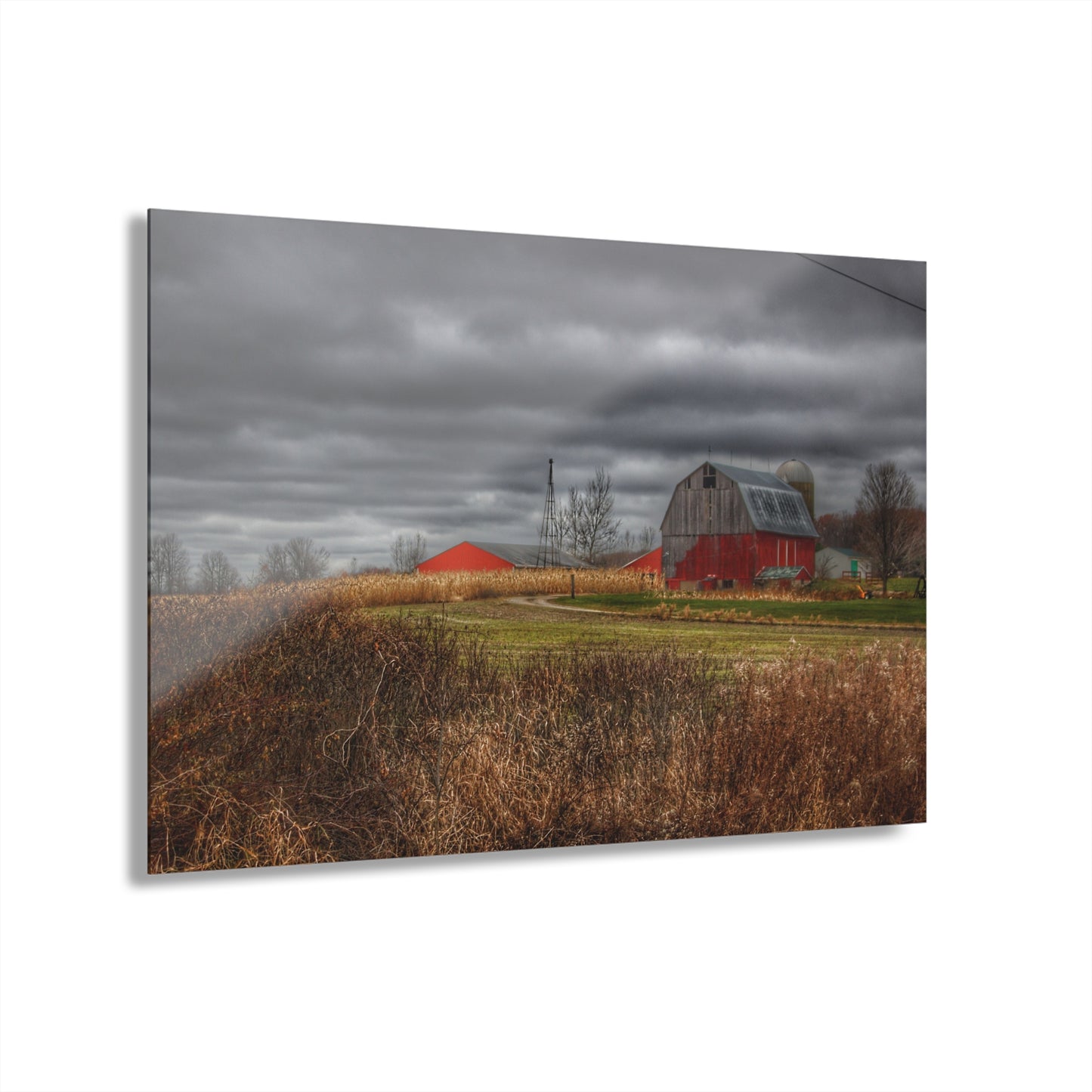 U R There Photography Slattery Road Grey Rustic Farmhouse Acrylic Wall Print