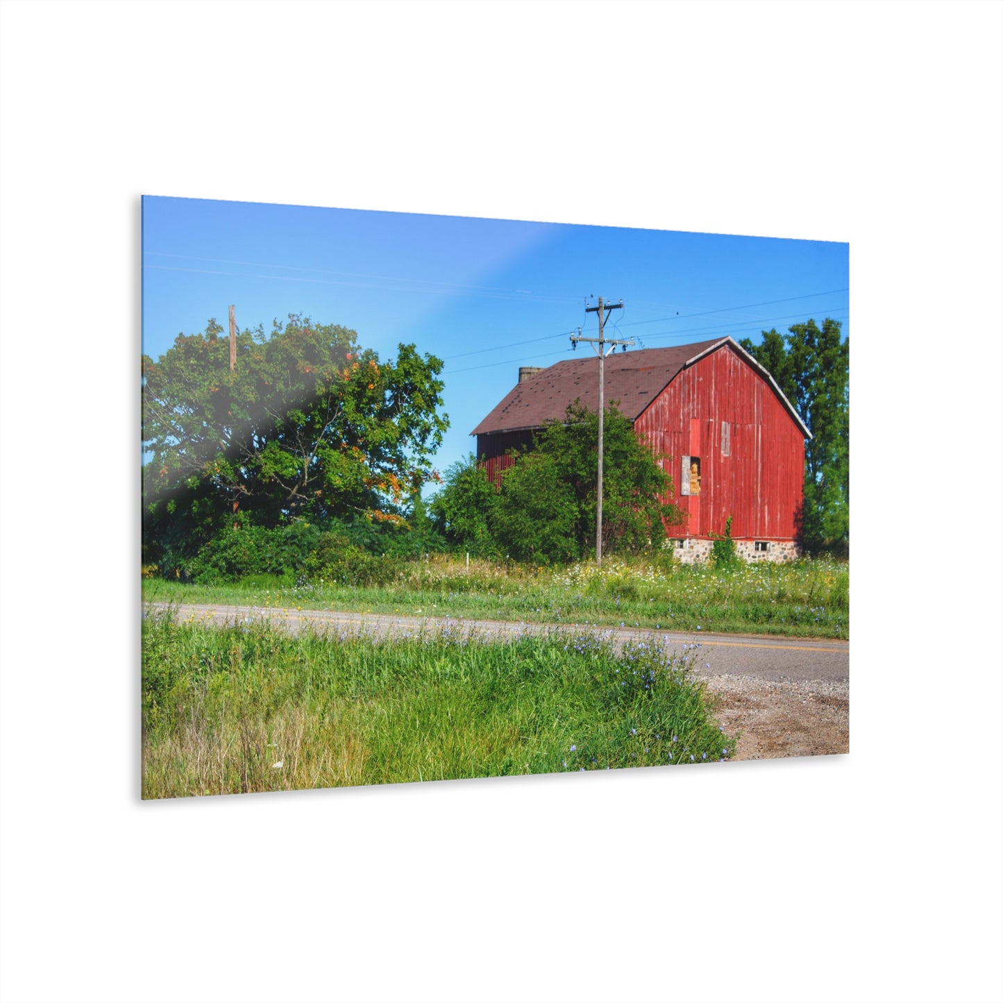 U R There Photography Armstrong Road Red II Rustic Farmhouse Acrylic Wall Print